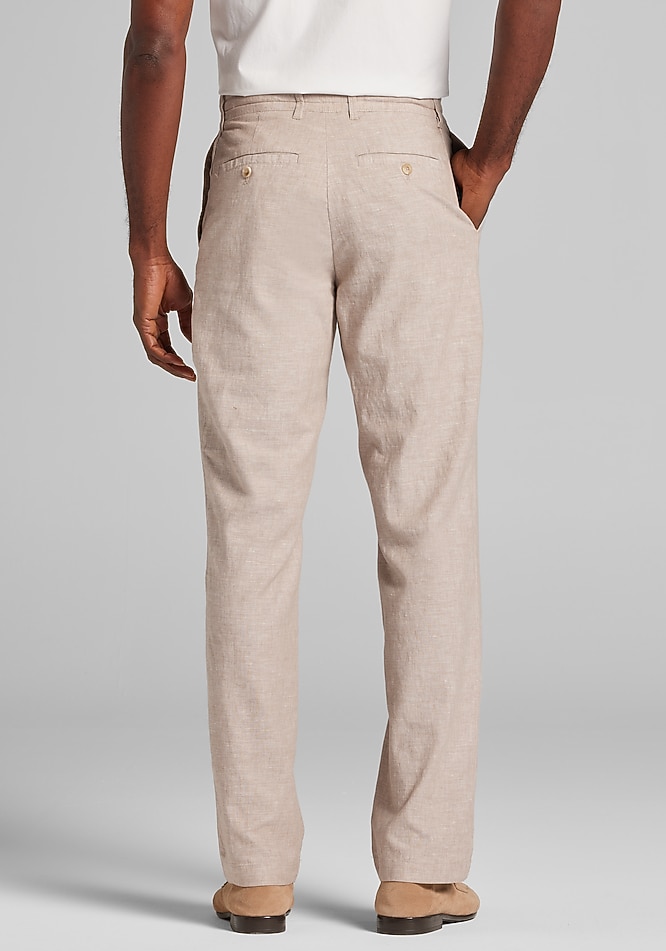 Reserve Collection Tailored Fit Basketweave Linen Blend Drawstring