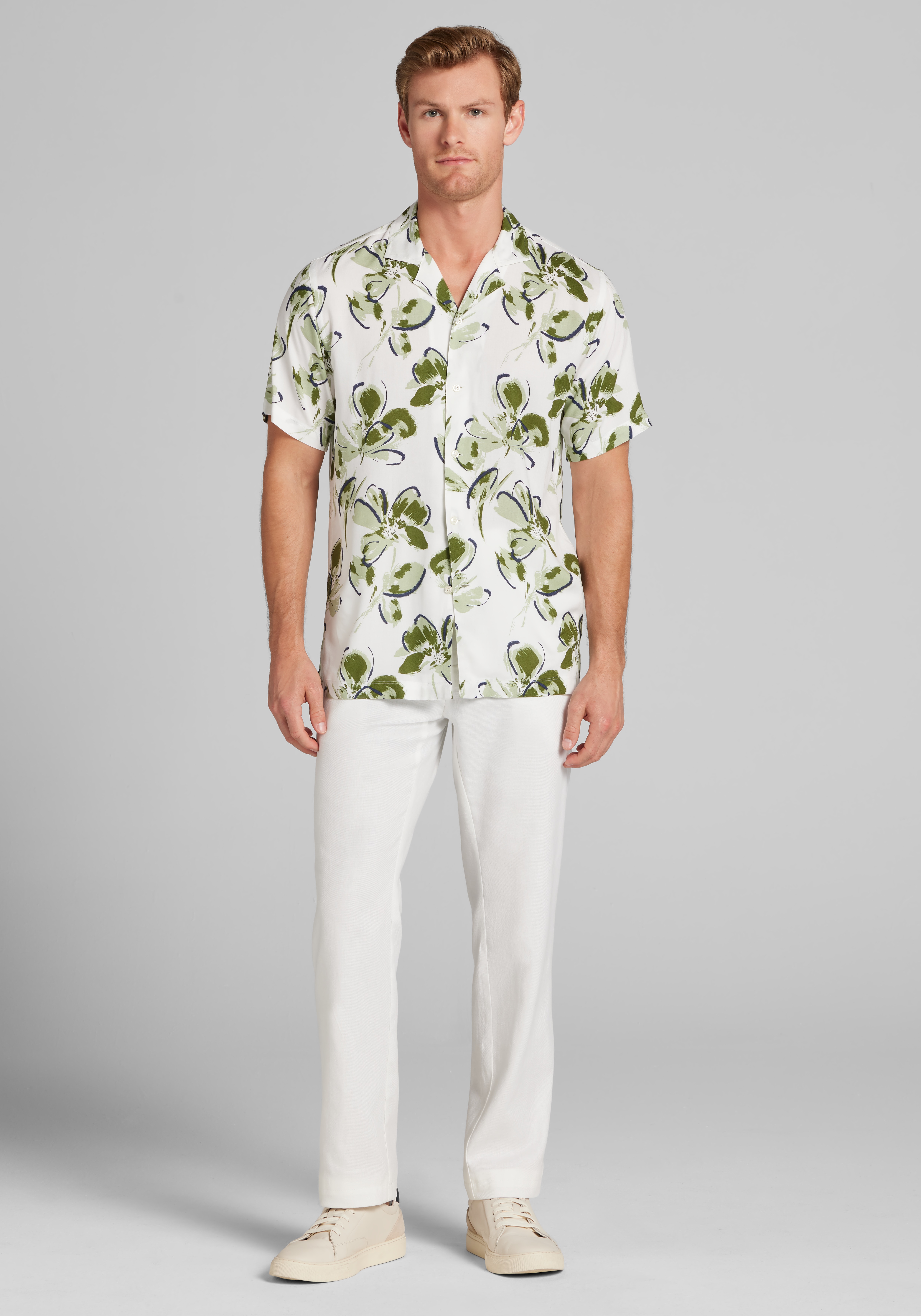 Reserve Collection Tailored Fit Linen Blend Pants