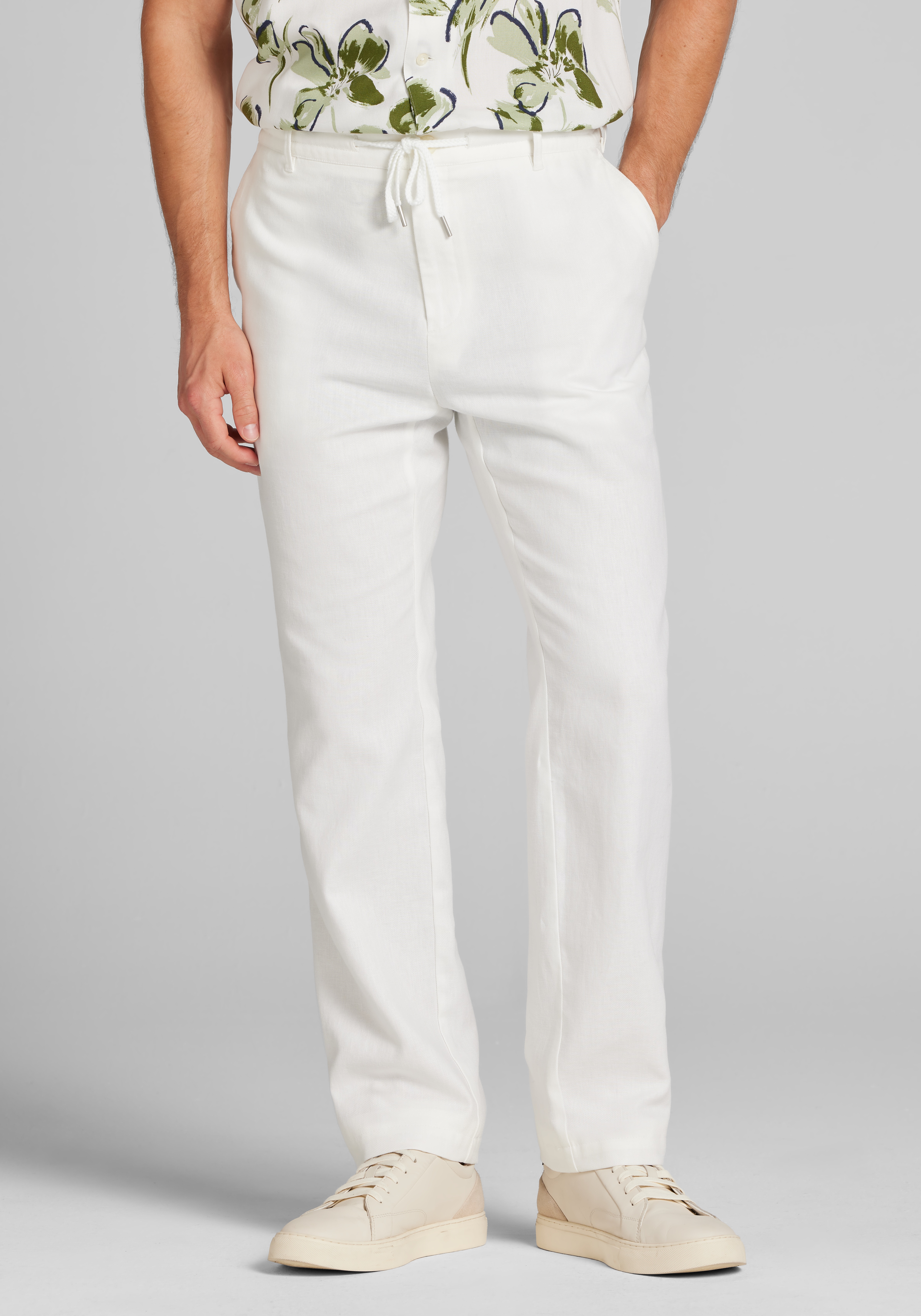 Men's Pants, Reserve Collection Tailored Fit Comfort Stretch Linen Blend Pants - Jos A Bank