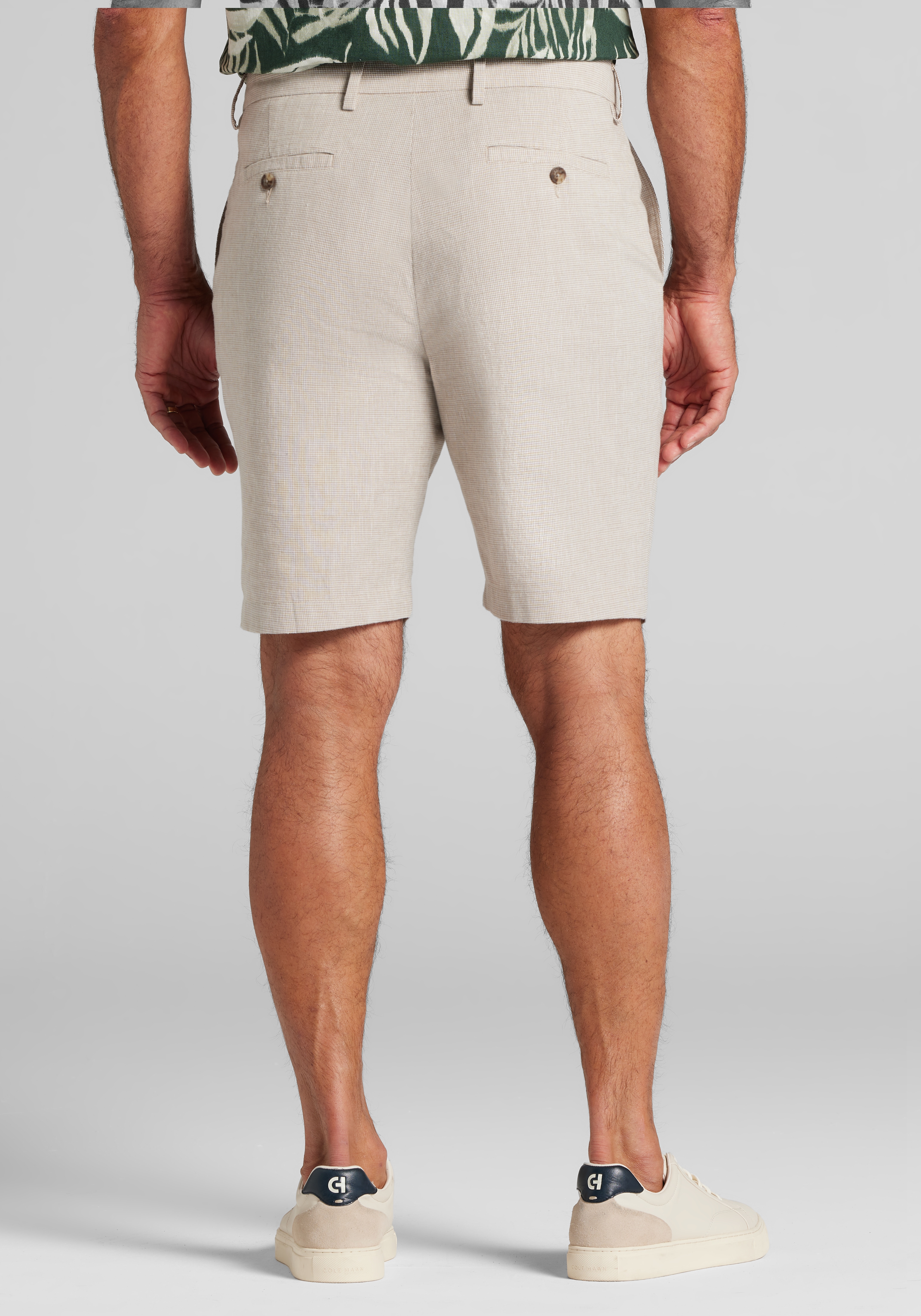 Reserve Collection Tailored Fit Linen Blend Shorts