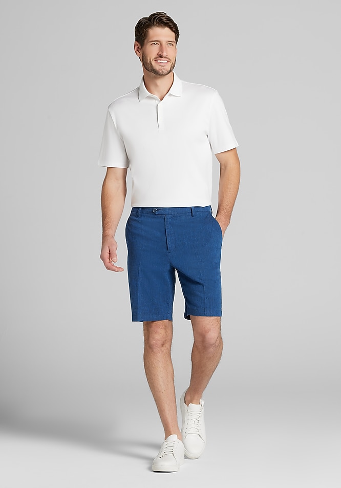 Reserve Collection Tailored Fit Linen Blend Shorts 9 Inch Inseam