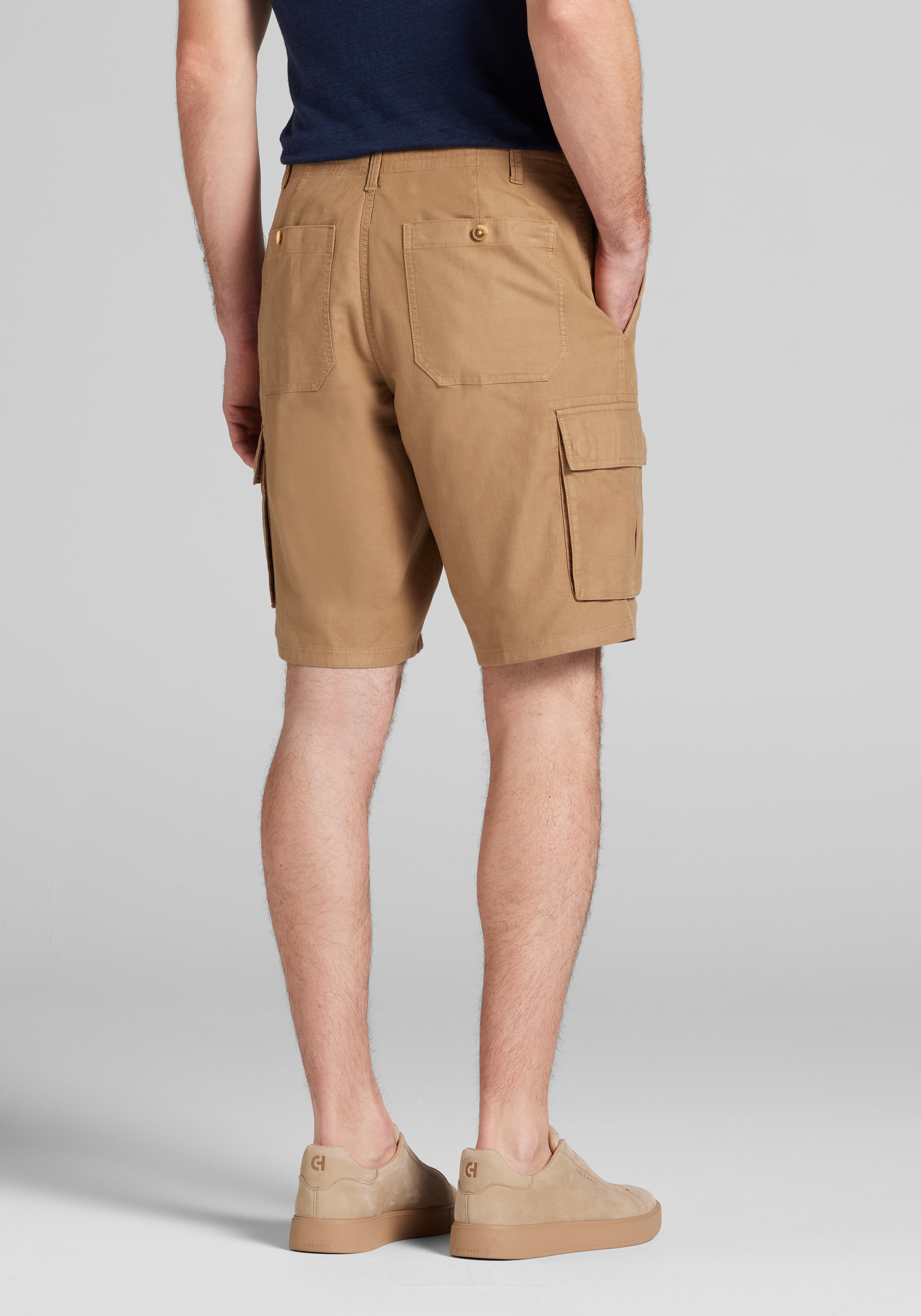 Jos. A. Bank Tailored Fit Cotton-Linen Blend Cargo Shorts