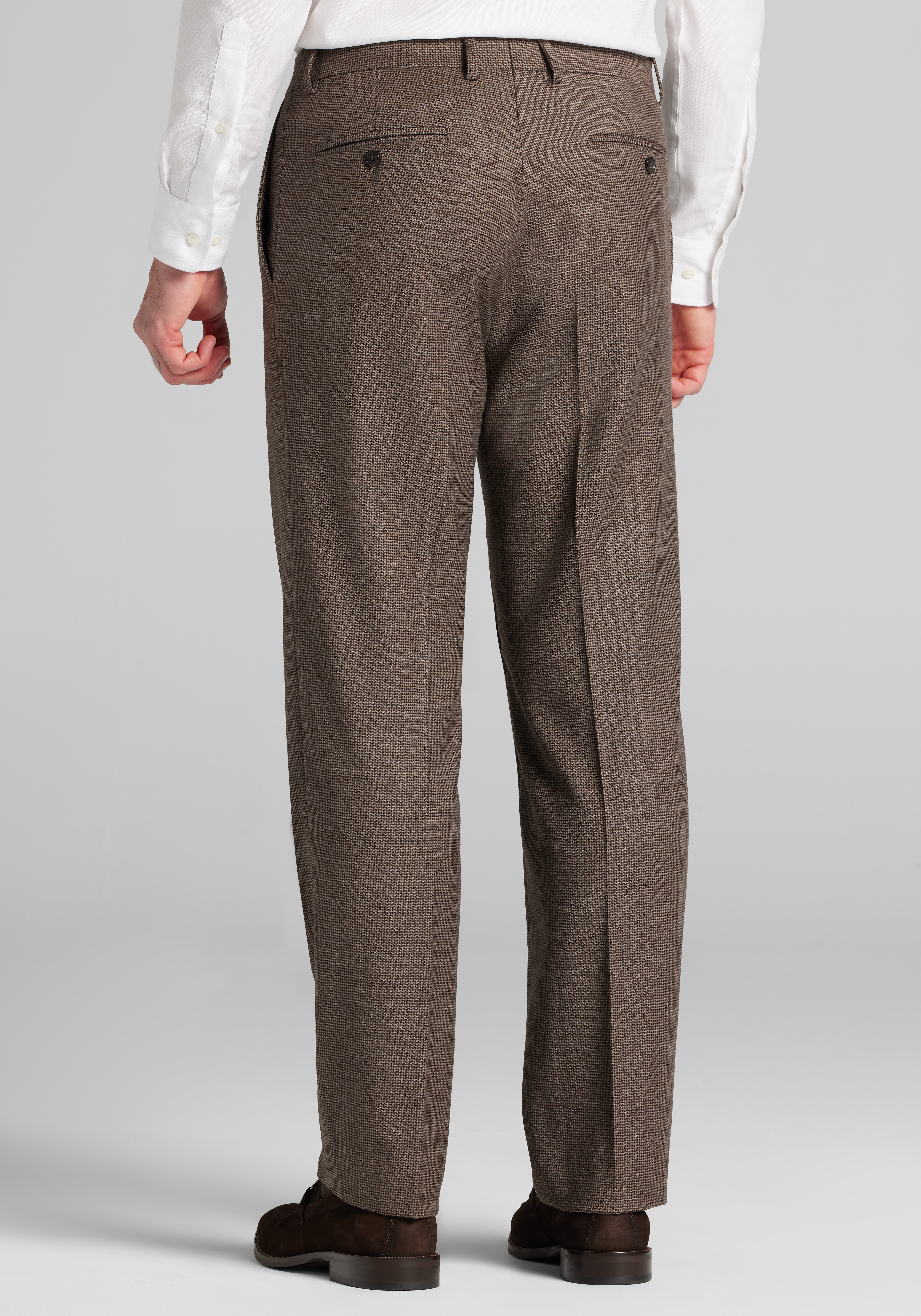 Reserve Collection Tailored Fit Houndstooth Italian Wool Dress Pants