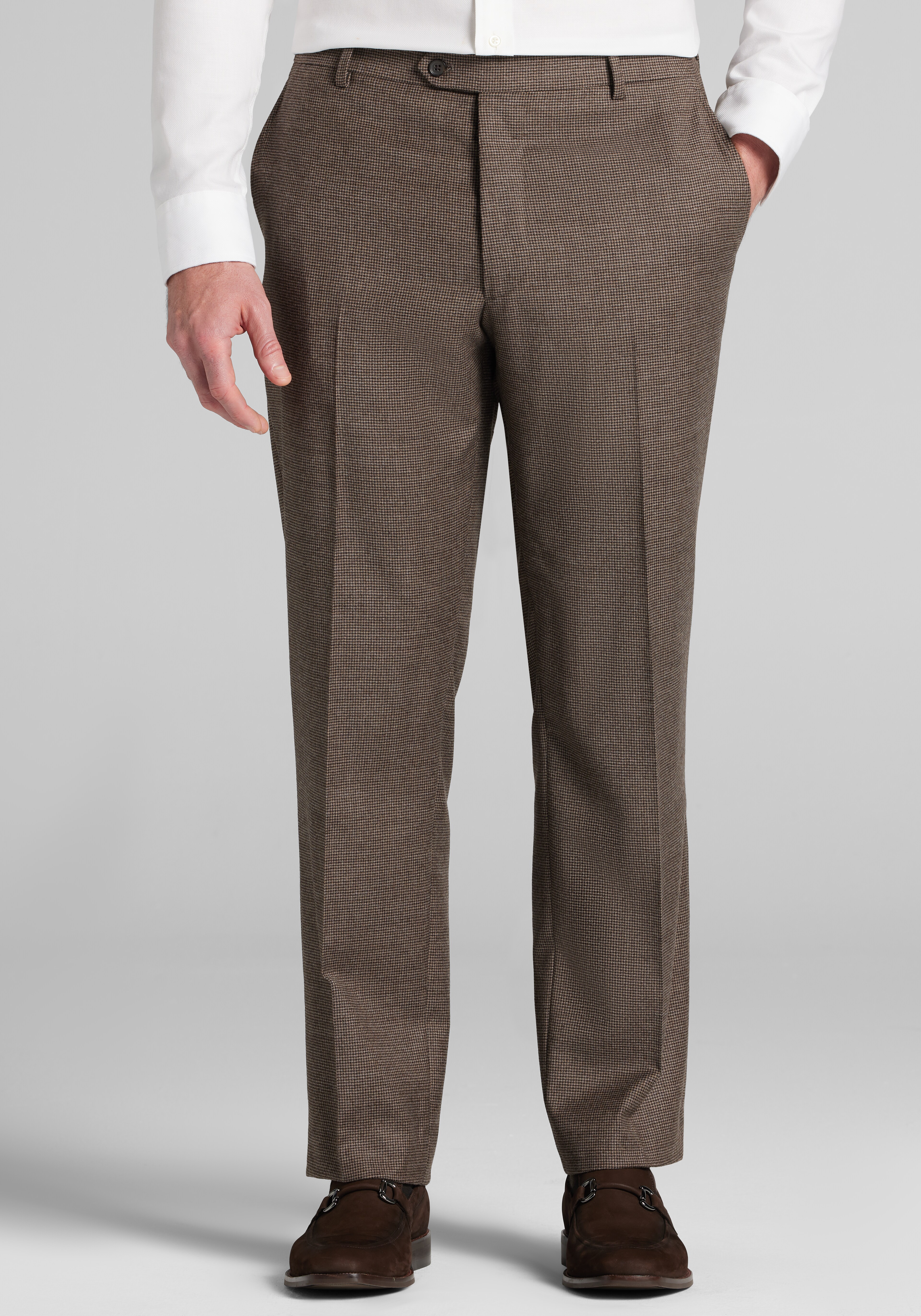 Reserve Tailored Fit Houndstooth Italian Wool Dress Pants