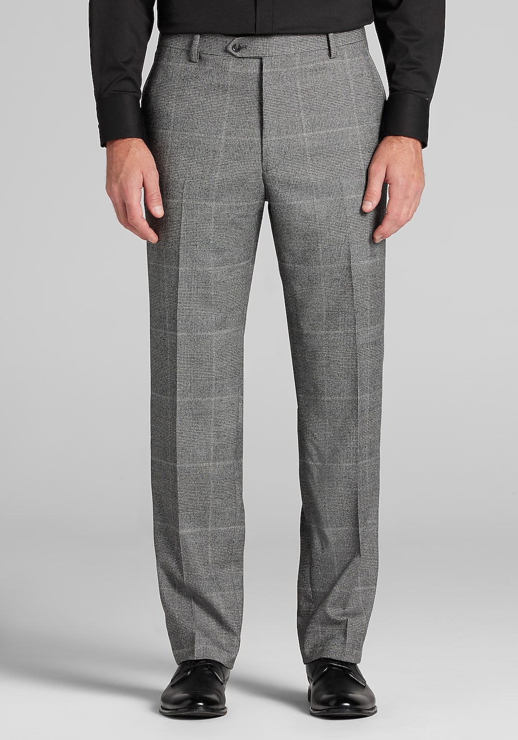 Reserve Collection Tailored Fit Windowpane Italian Wool Dress Pants