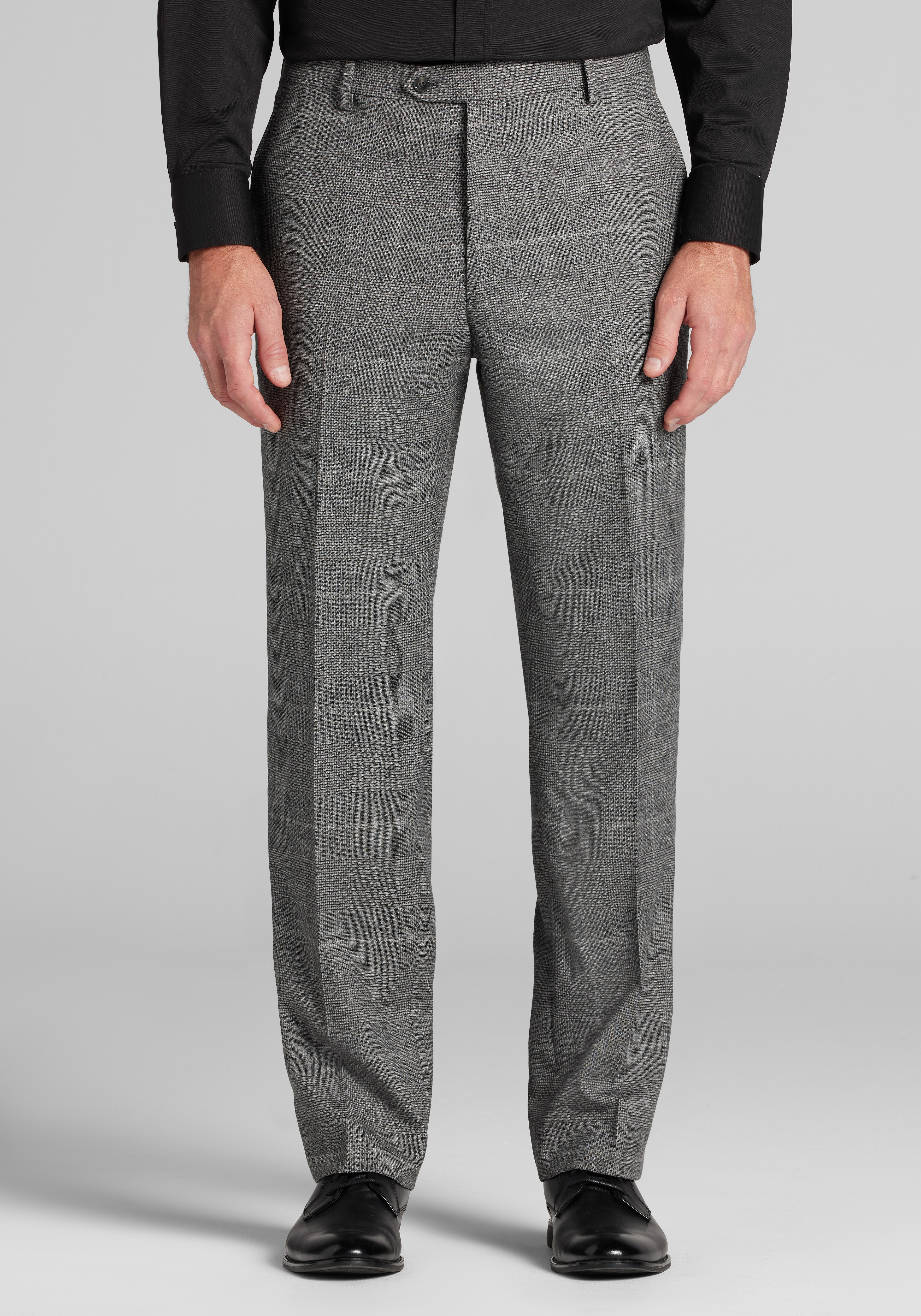 Reserve Tailored Fit Windowpane Italian Wool Dress Pants