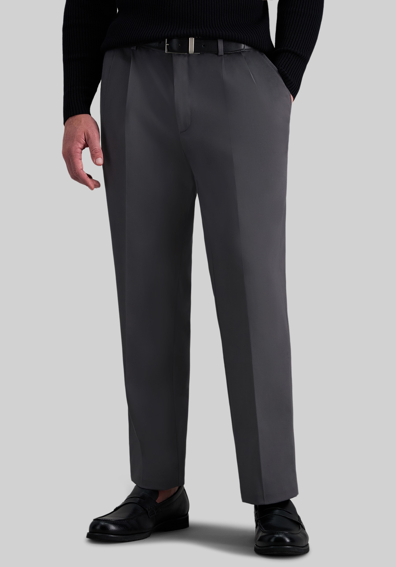 Men's Pants, Haggar Classic Fit Iron-Free Premium Pleated Khaki Pants - Jos A Bank