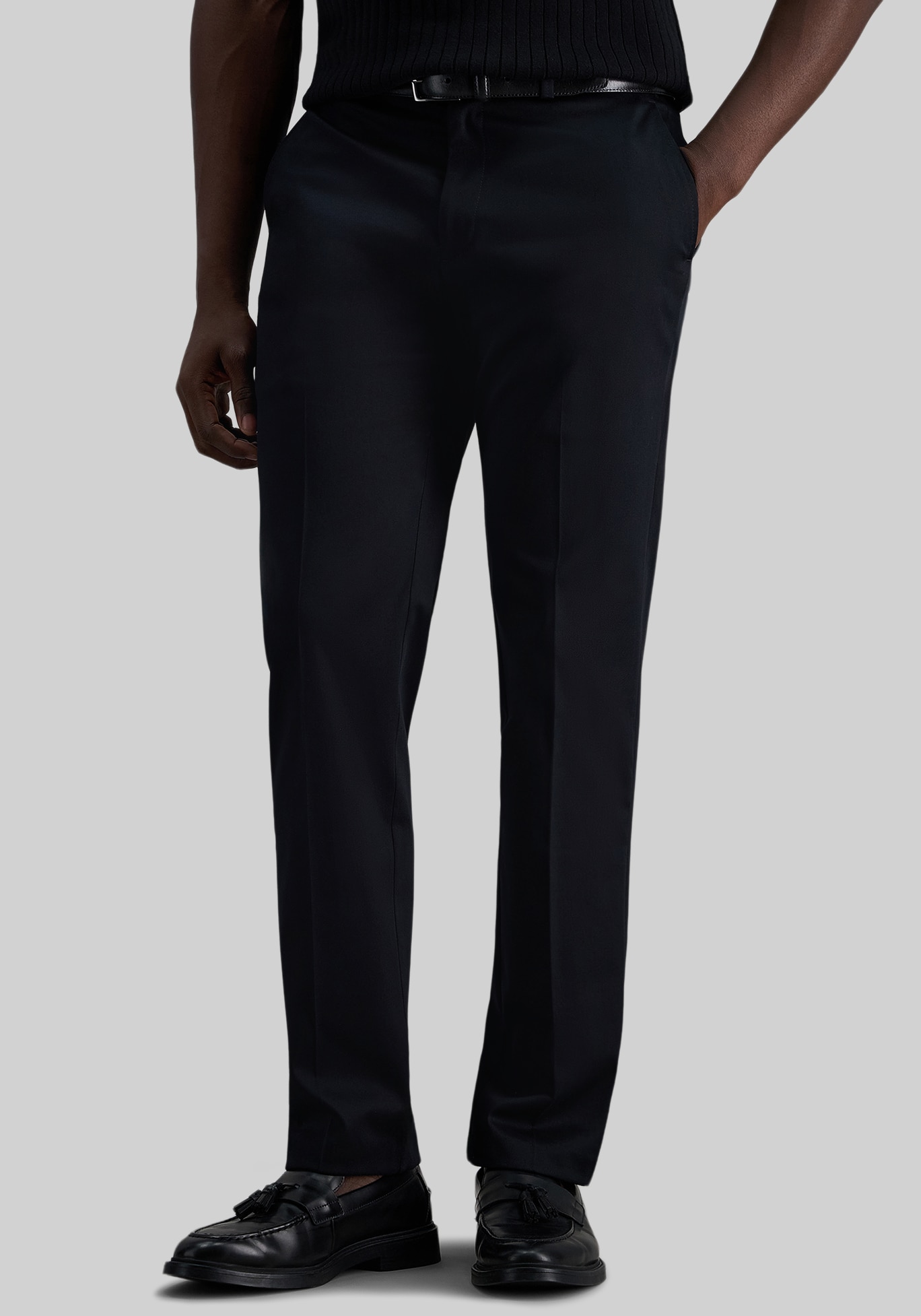Haggar Slim Straight Fit Iron-Free Premium Flat Front Khaki Pants
