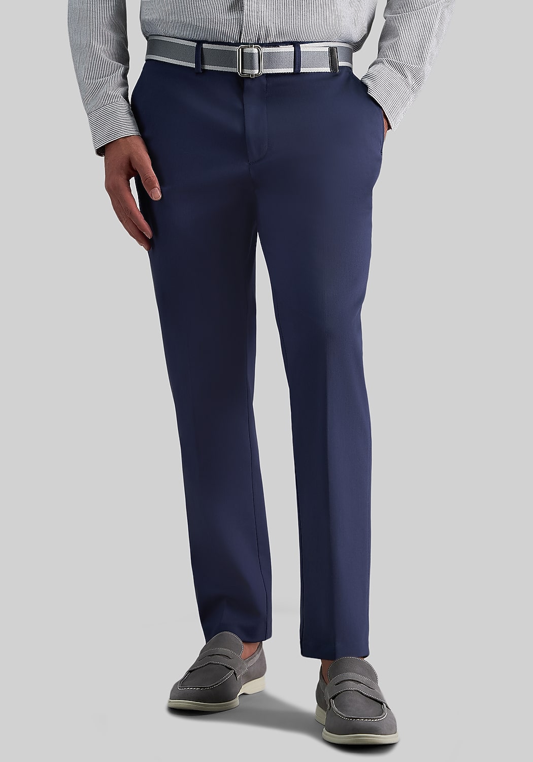 Haggar Slim Straight Fit Iron-Free Premium Flat Front Khaki Pants