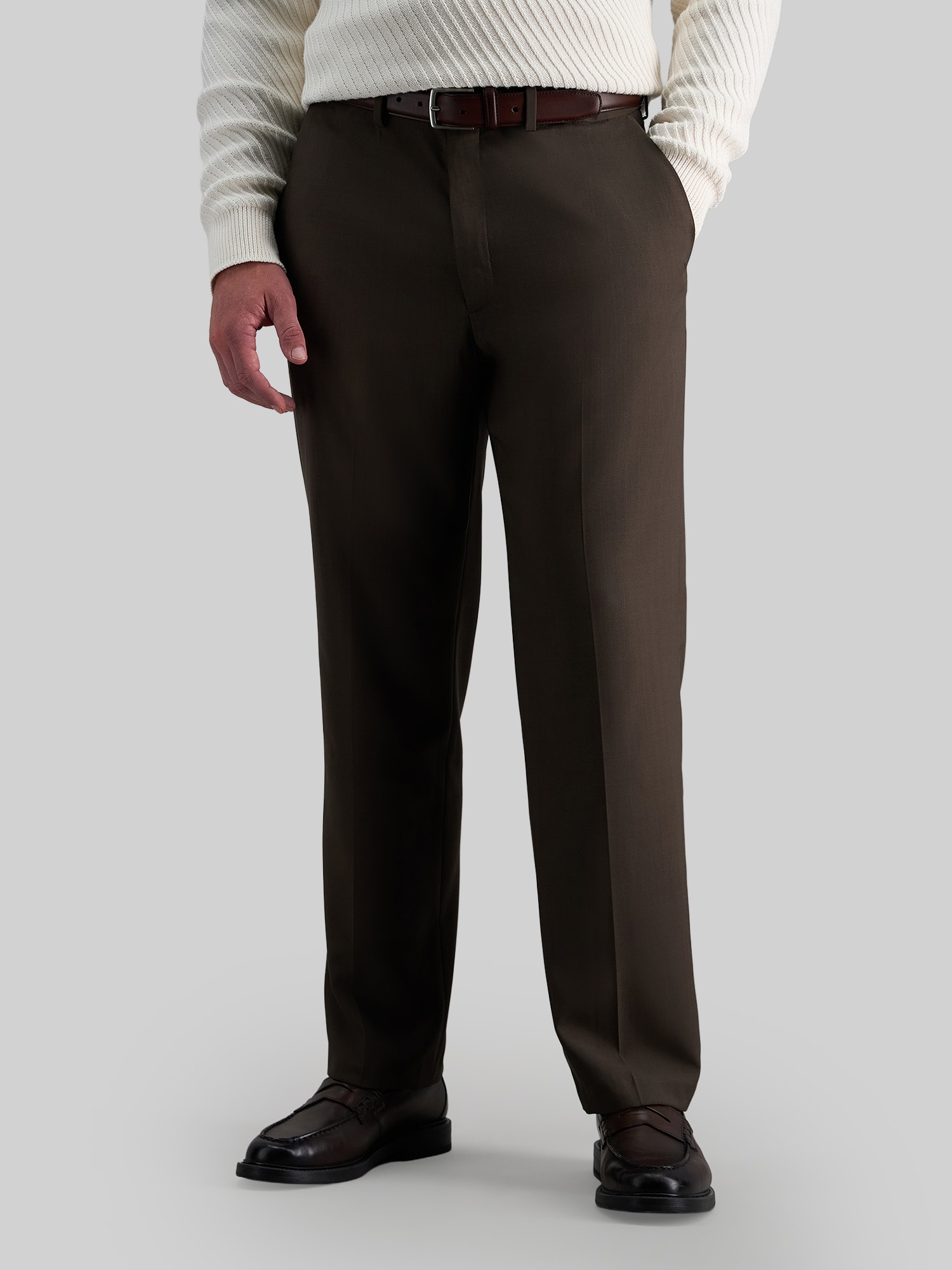 Men's Pants, Haggar Premium Comfort Classic Fit Flat Front Dress Pants - Jos A Bank