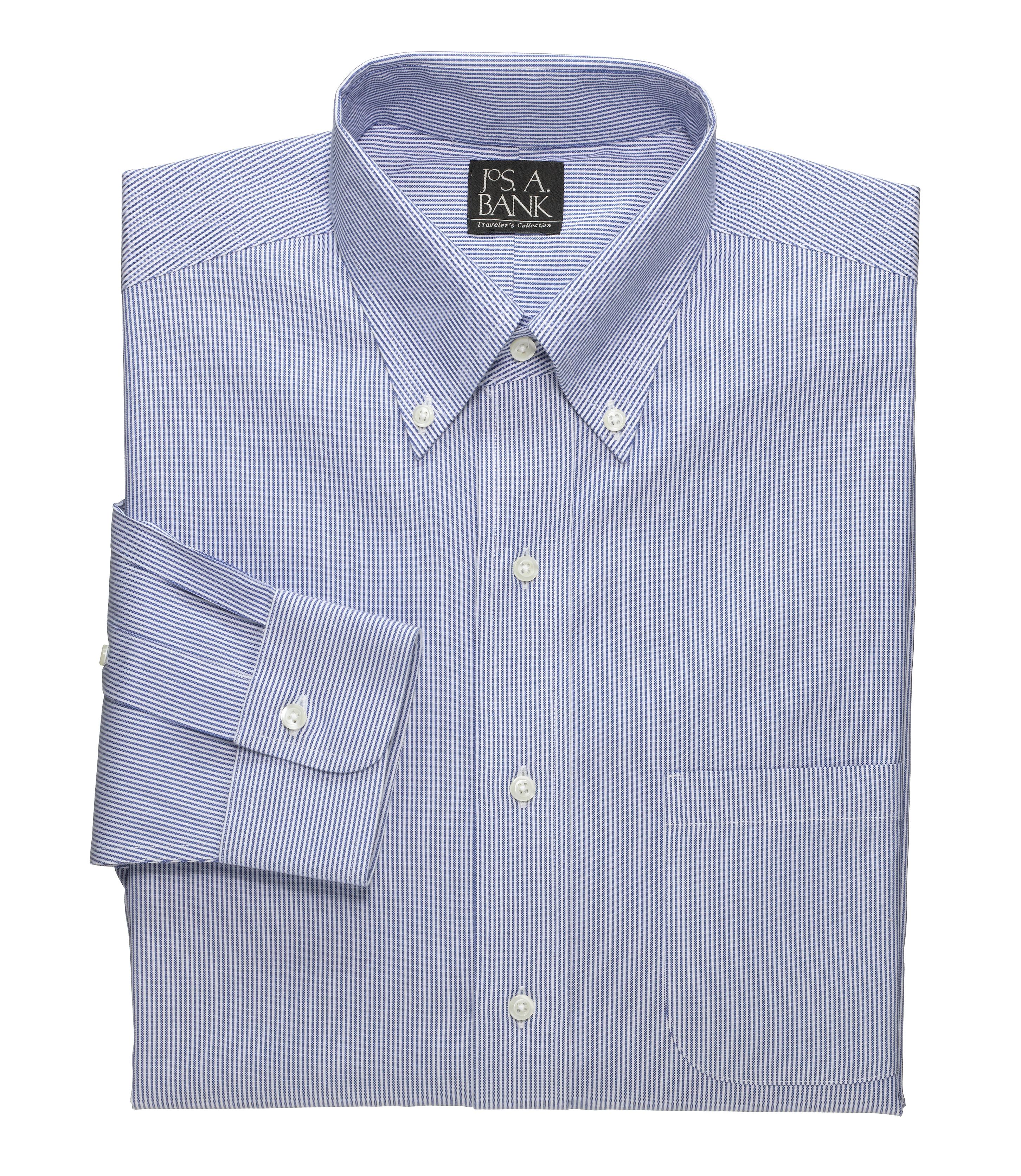 Traveler Collection Traditional Fit Button-Down Collar Stripe