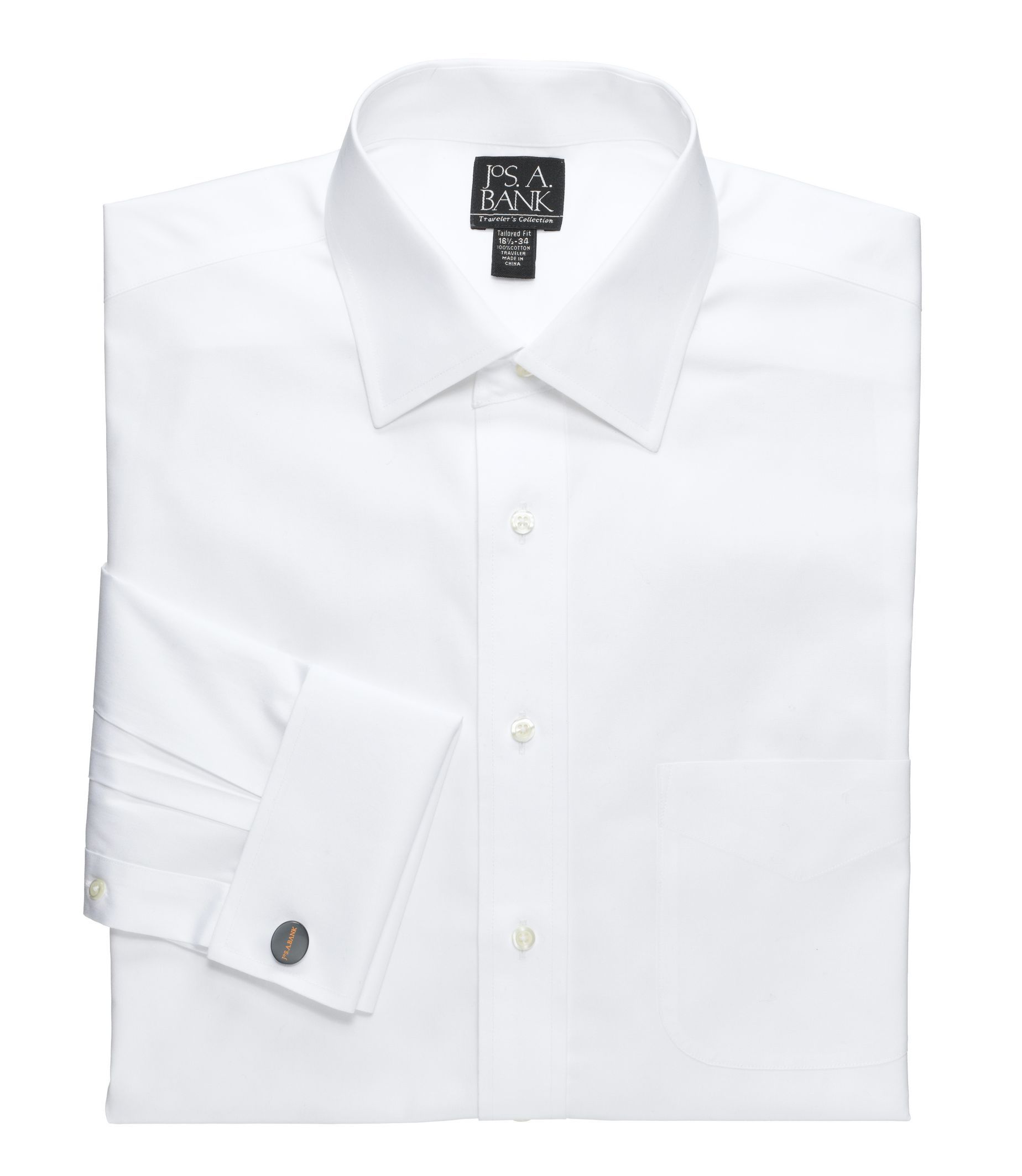 white slim fit cufflink shirt