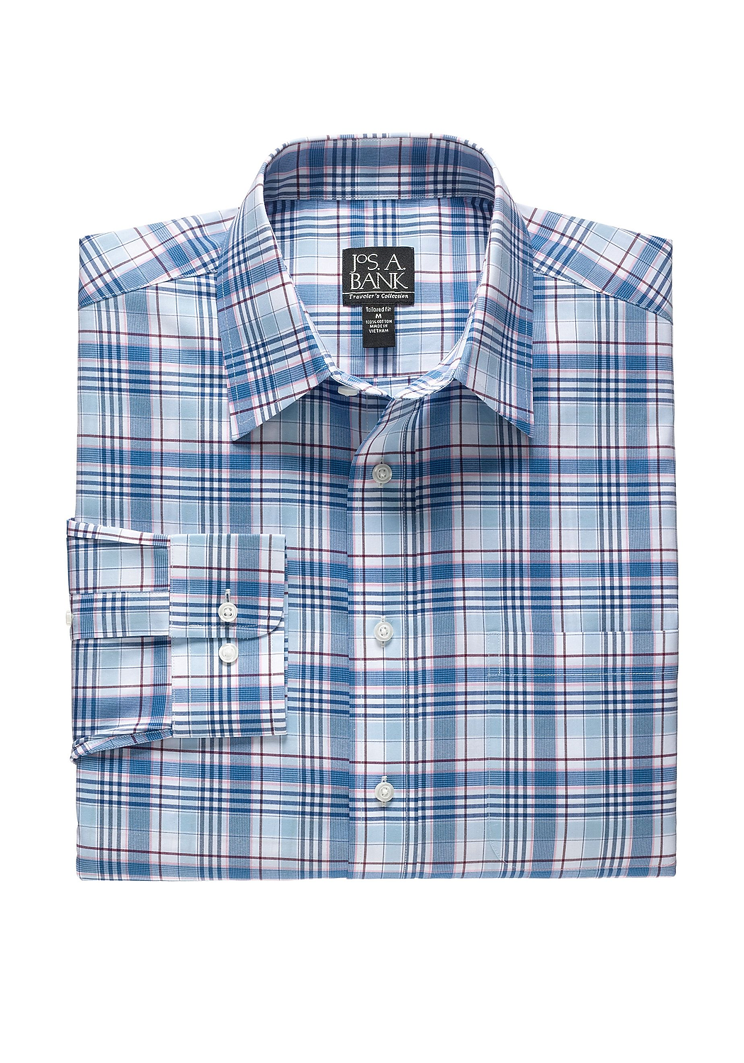 Traveler&reg; Point Collar Tailored Fit Long Sleeve Sportshirt CLEARANCE
