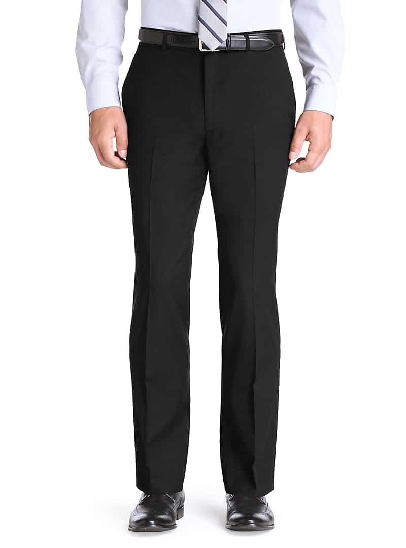 Traveler Collection Tailored Fit Flat Front Washable Wool Dress Pants