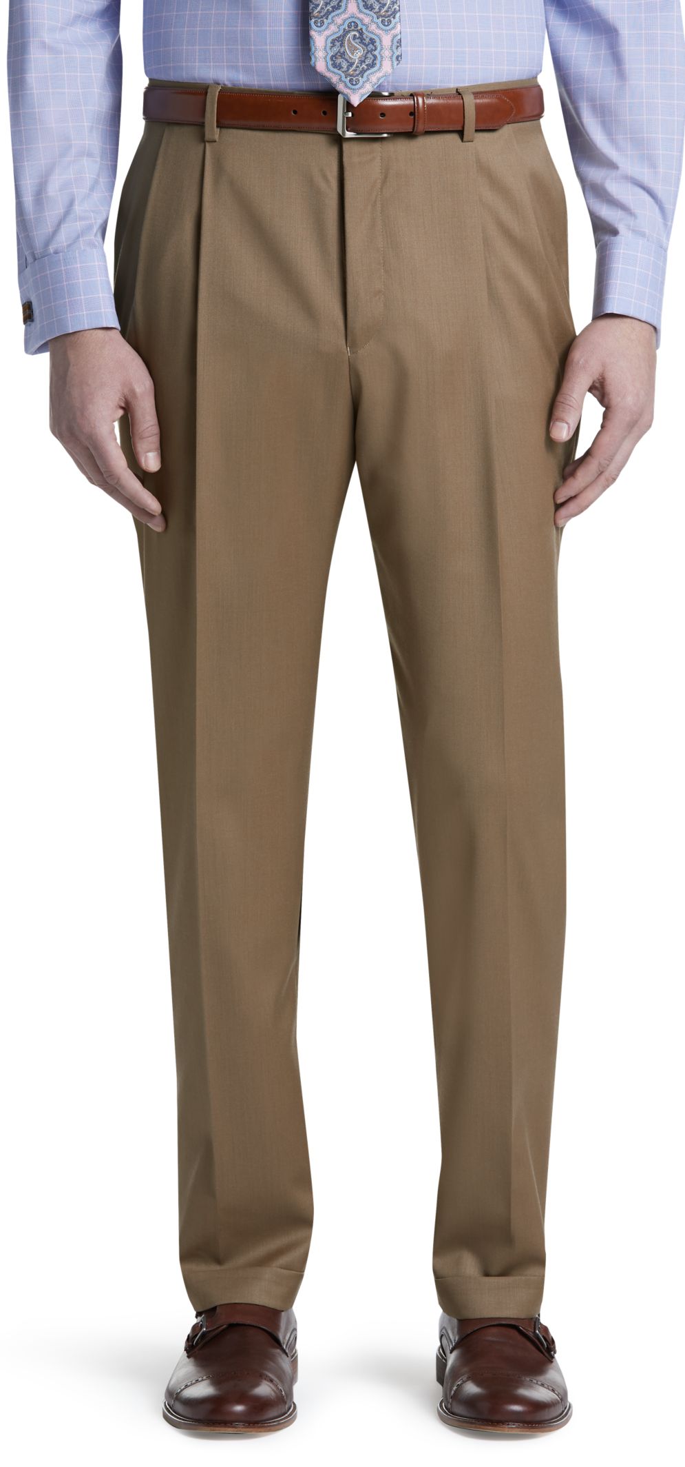 Signature Collection Traditional Fit Pleated Front Pants - Signature ...