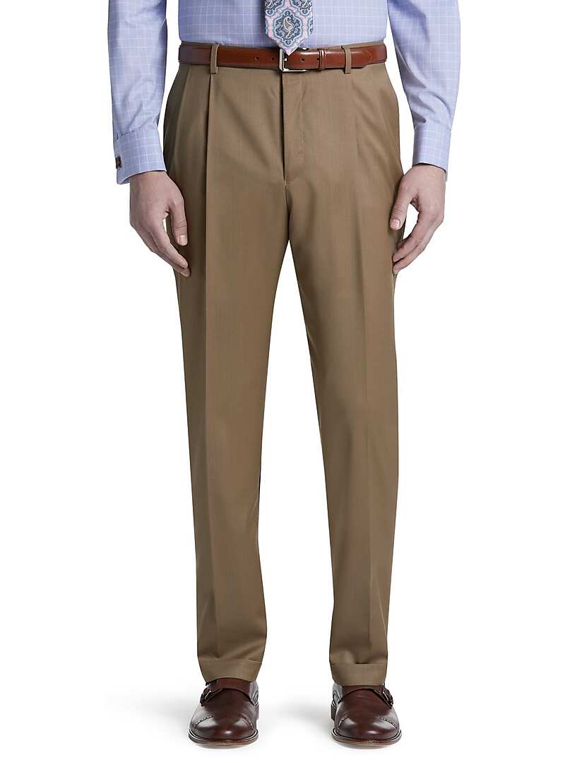 pants with pleated front