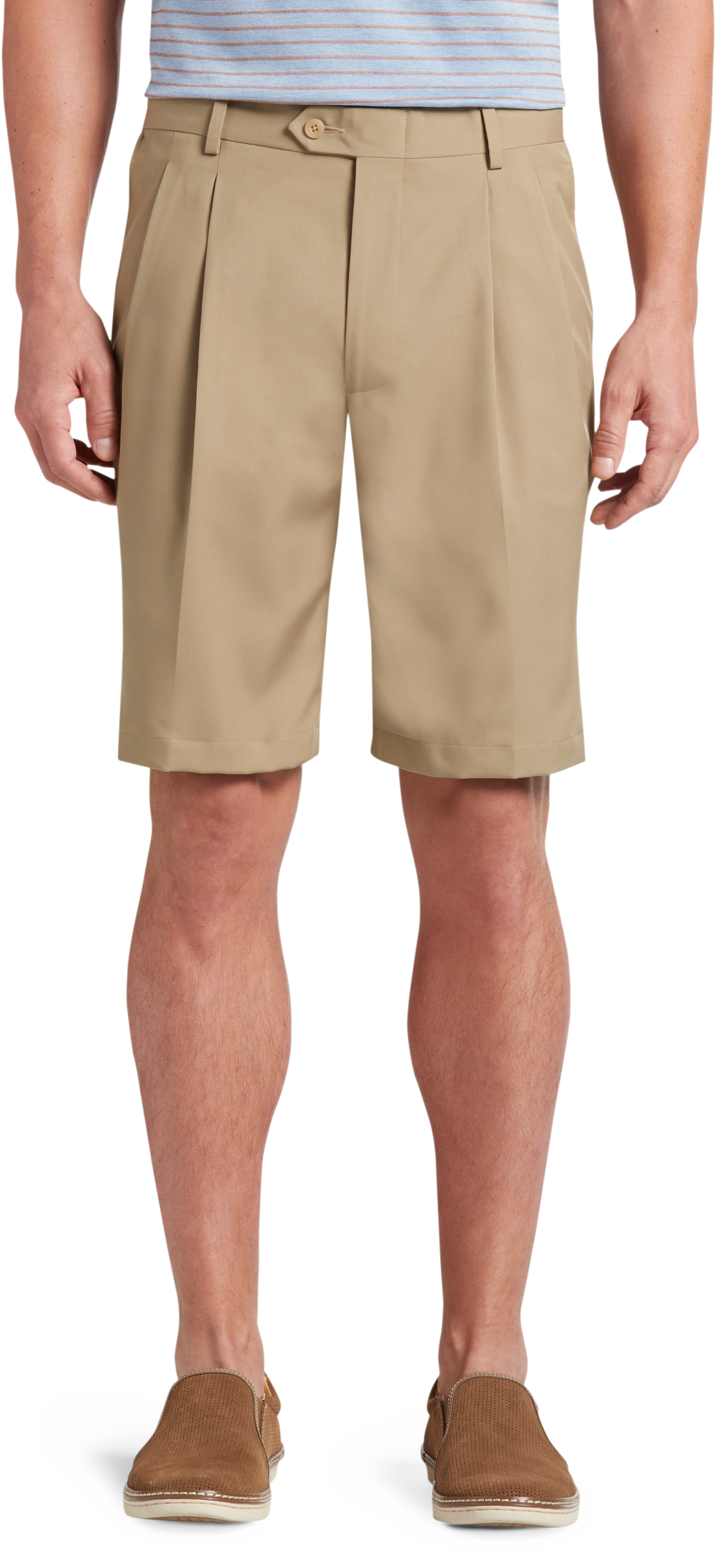 pleated front shorts