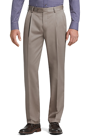 2-Pack Jos. A. Bank Men's Traditional Fit Pleated Front Twill Pants