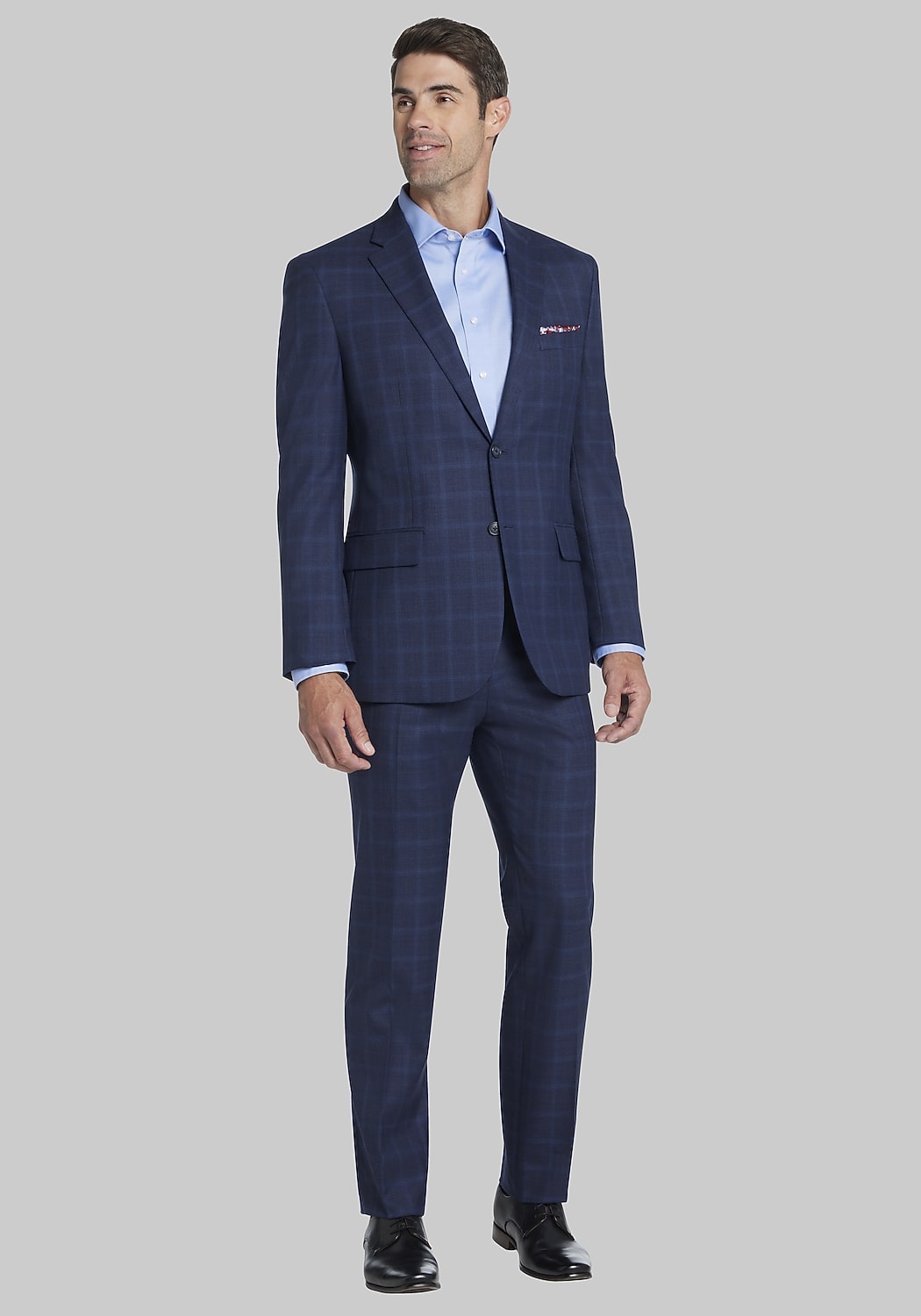 Jos. A. Bank Tailored Fit Windowpane Plaid Suit CLEARANCE
