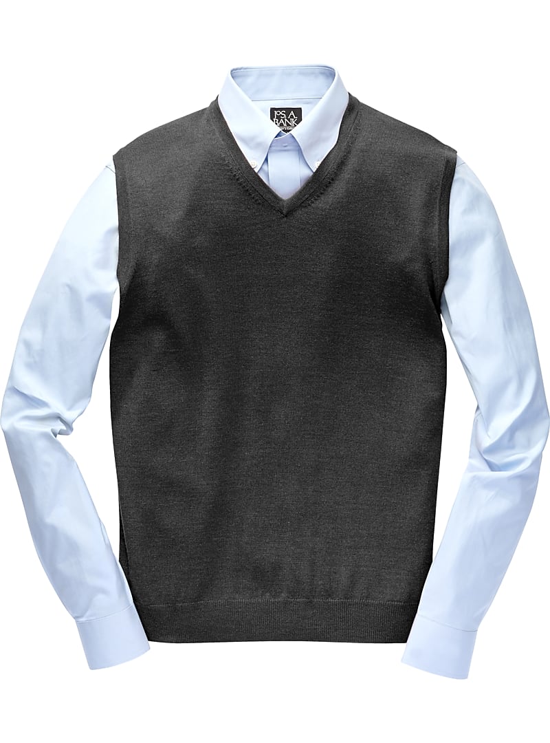 Jos. A. Bank Men's Traveler Collection Washable Merino Wool Sweater Vest