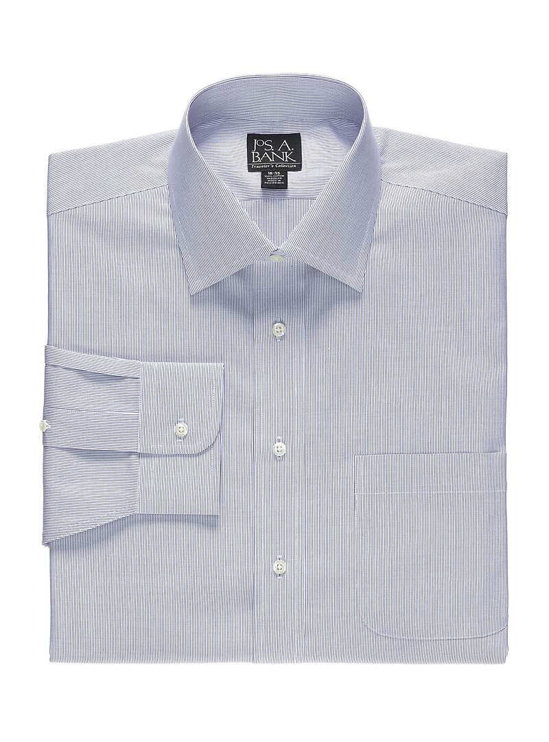 Jos. A. Bank Traveler Collection Traditional Fit Spread Collar Micro Stripe Dress Shirt