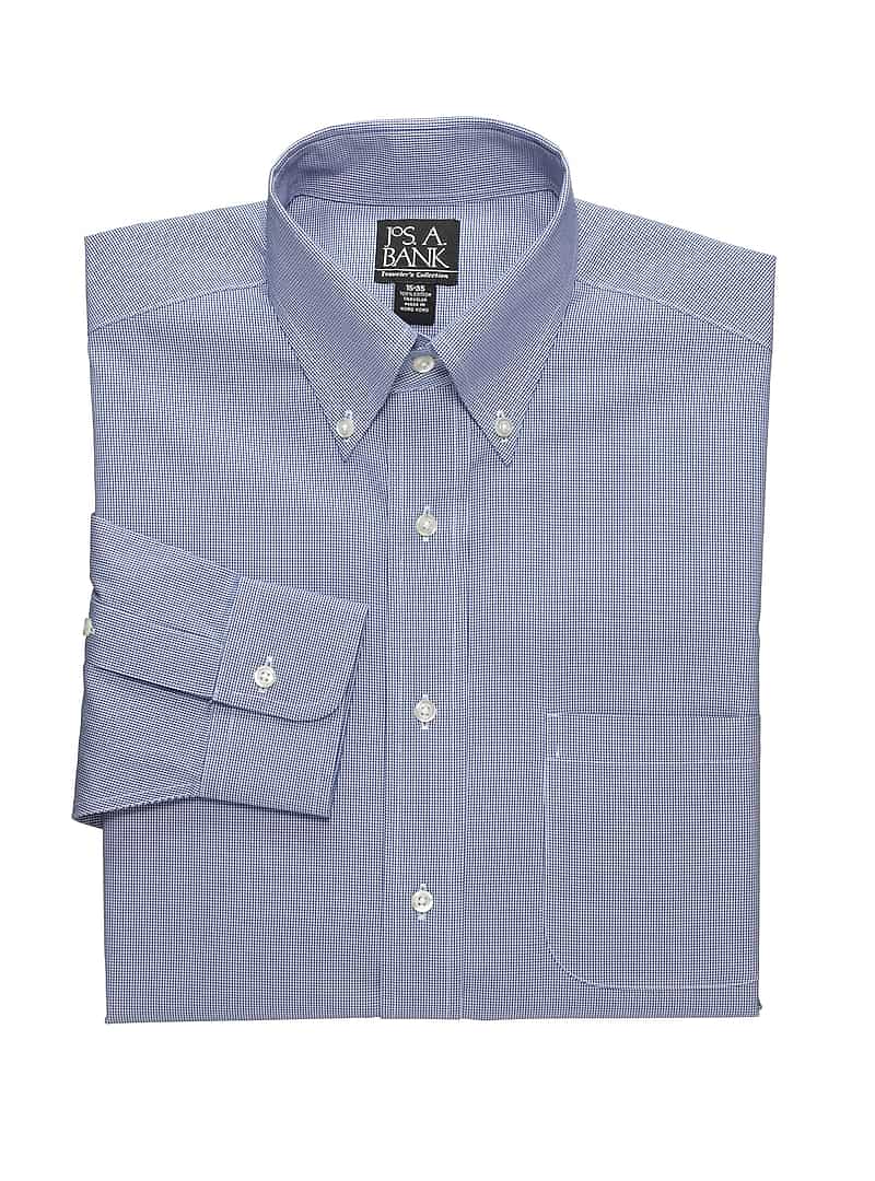 Jos. A. Bank Mens's Button-Down Collar Mini Check Dress Shirt