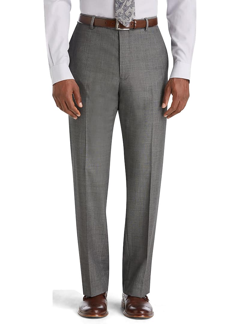 Reserve Collection Tailored Fit Flat Front Suit Separate Pants, Big & Tall, Size 48 Regular (Grey Sharkskin)
