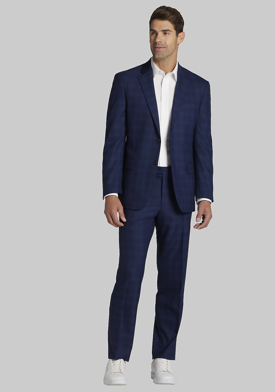 Jos. A. Bank Tailored Fit Windowpane Plaid Suit CLEARANCE