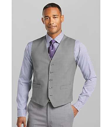 1905 Collection Tailored Fit Textured Suit Separate Vest
