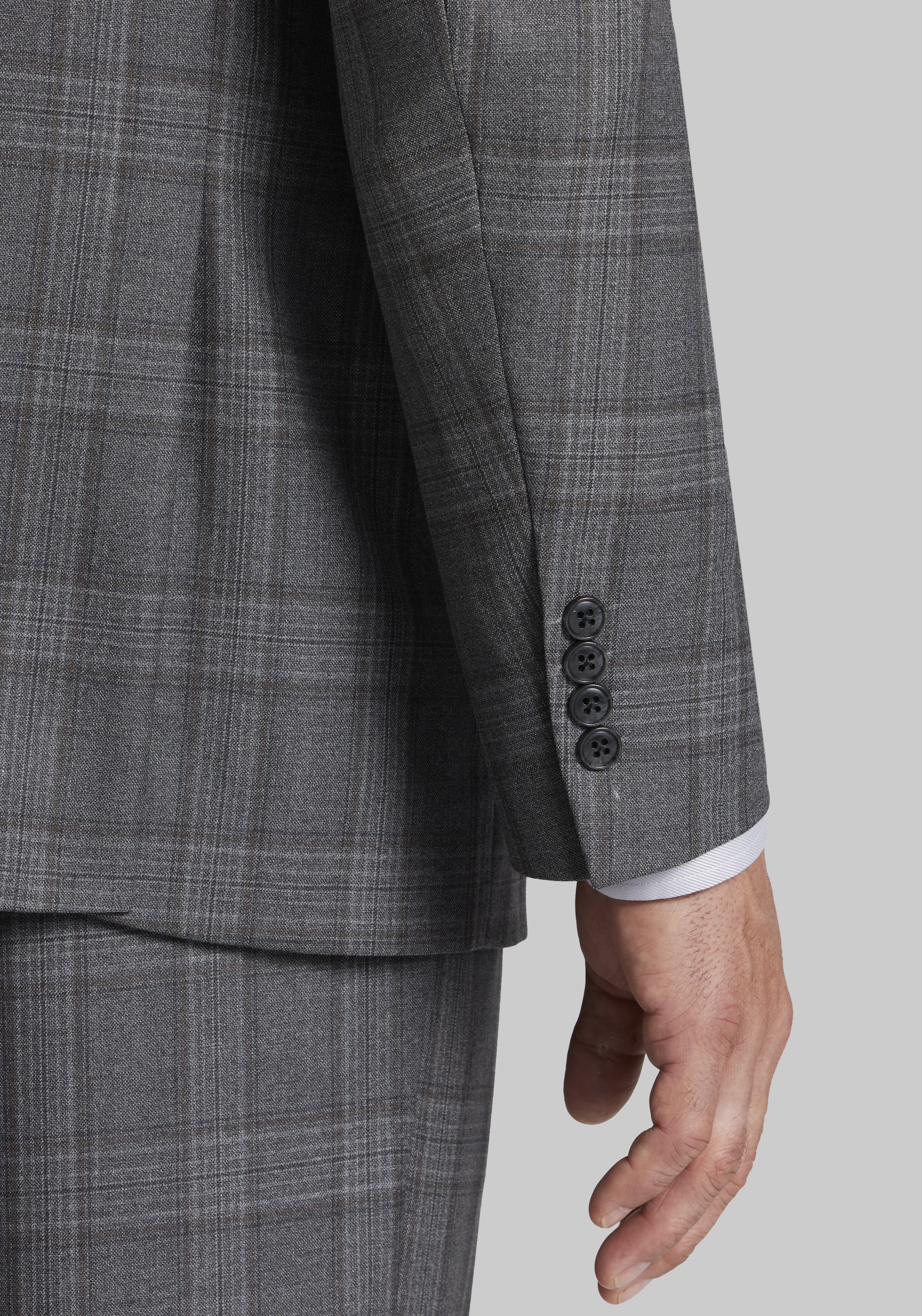 Reserve Collection Tailored Fit Plaid Suit