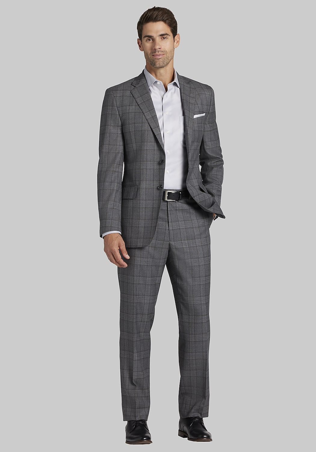Reserve Collection Tailored Fit Plaid Suit CLEARANCE