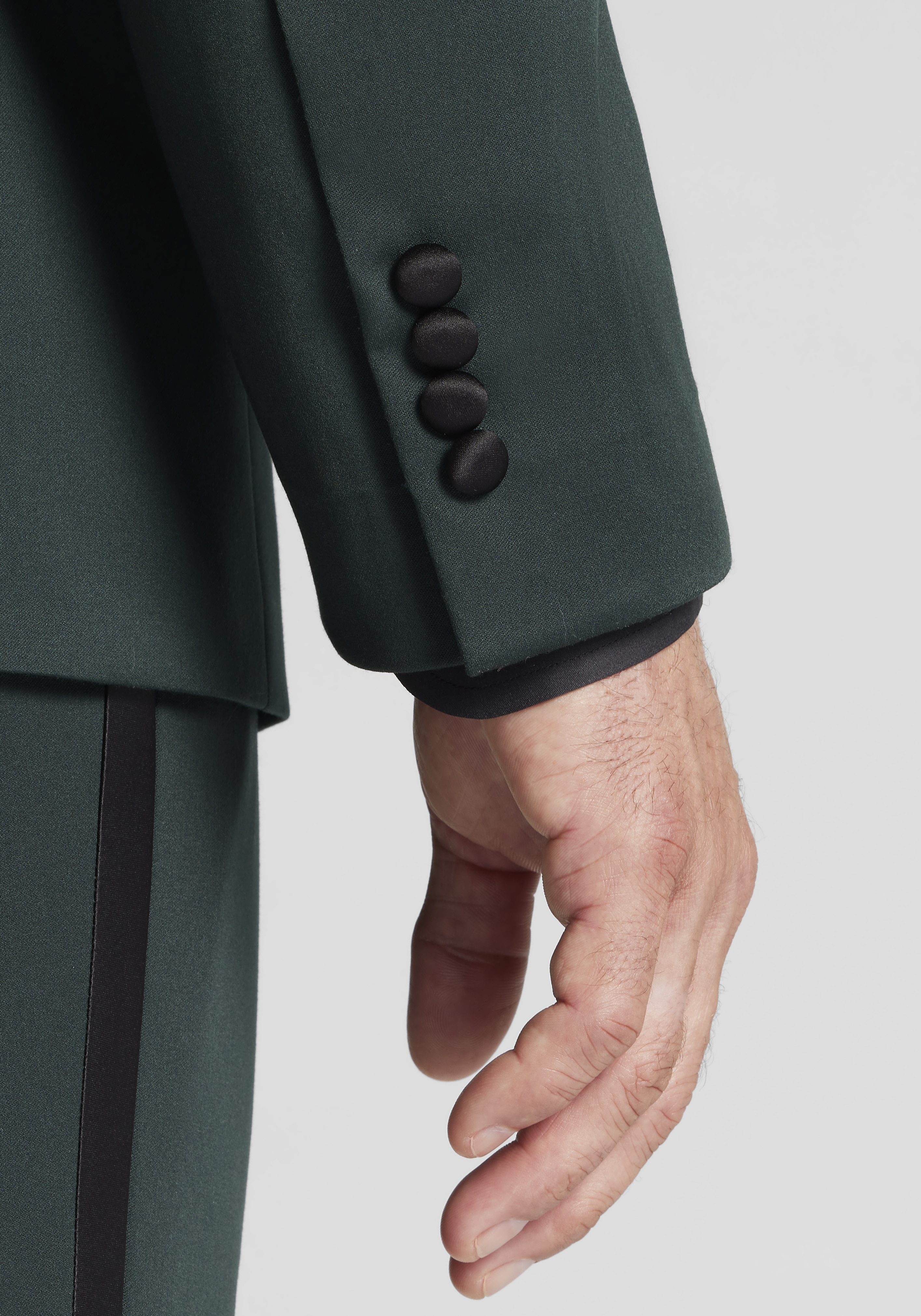 Jos. A. Bank Comfort Stretch Tailored Fit Green Sateen Solid Tuxedo Jacket CLEARANCE