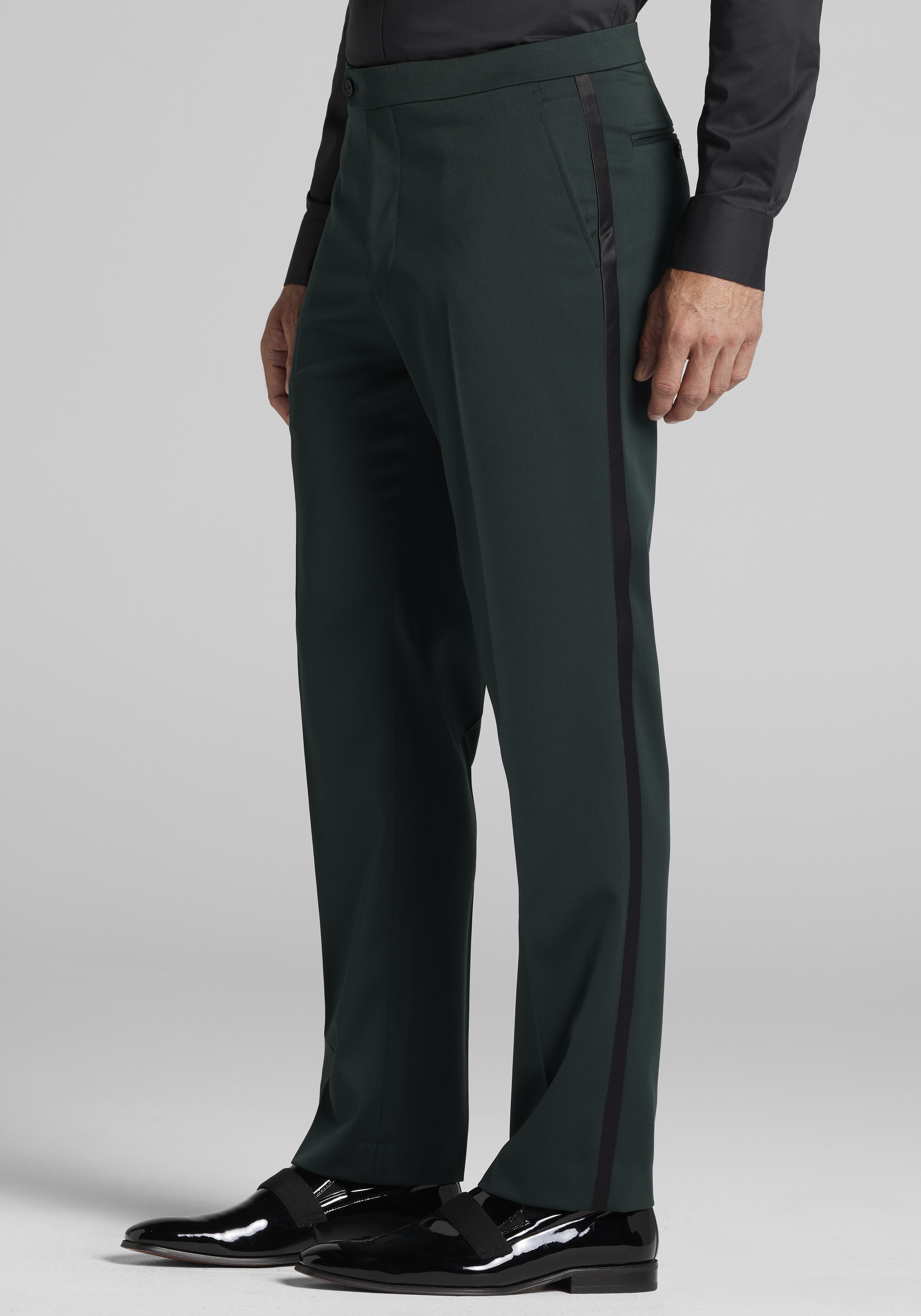 Jos. A. Bank Comfort Stretch Tailored Fit Green Sateen Tuxedo Pants - Big & Tall CLEARANCE
