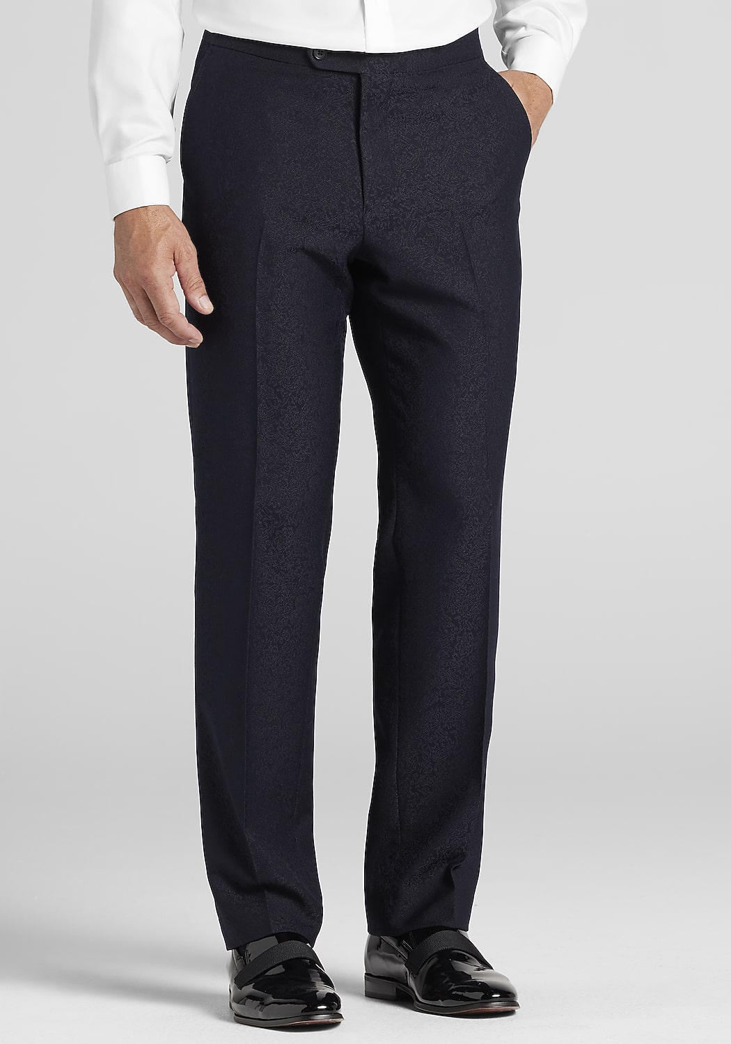 Jos. A. Bank Comfort Stretch Tailored Fit Navy Paisley Tuxedo Pants