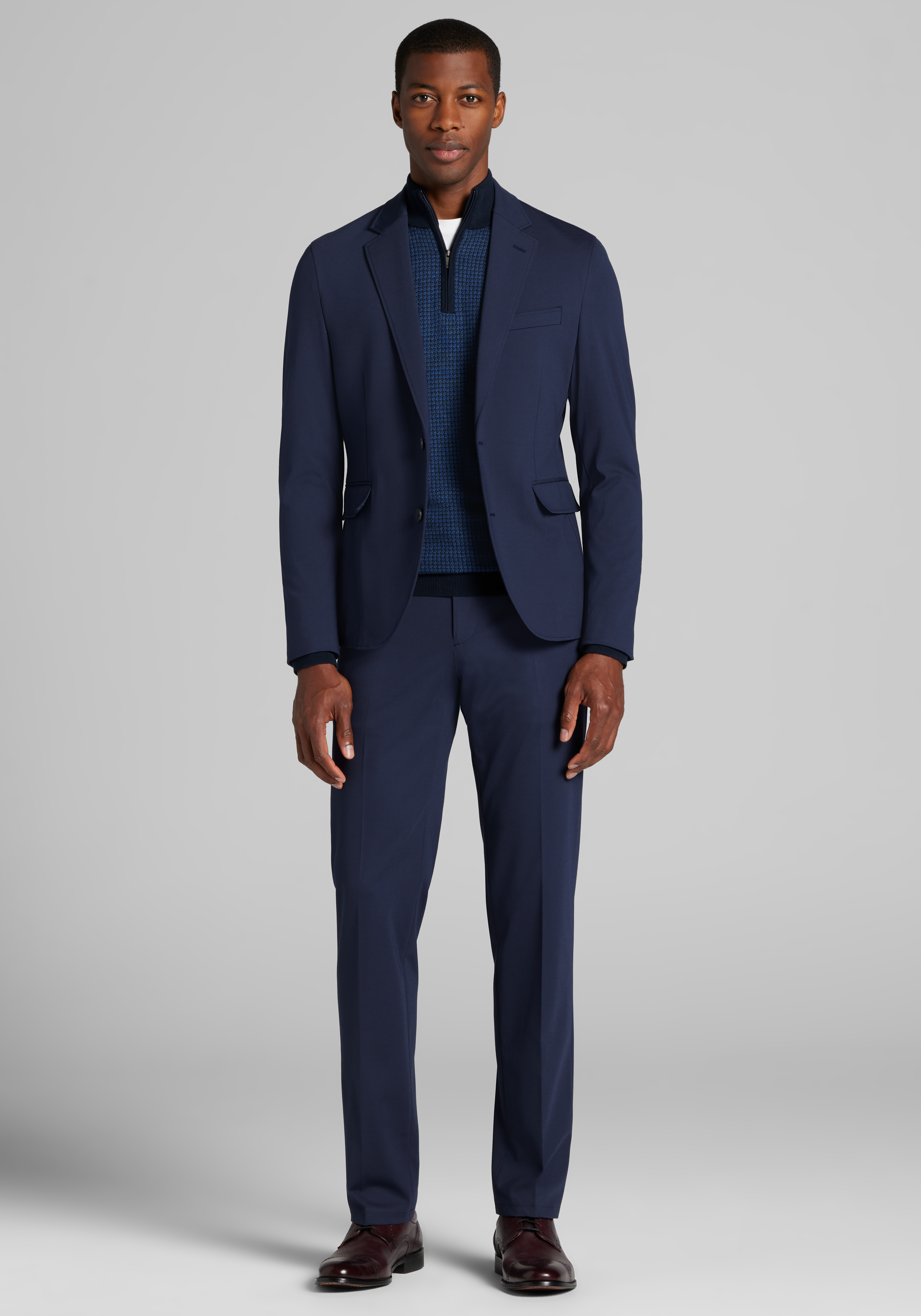 Men's Suits, Traveler Performance Tech Knit Slim Fit Suit - Jos A Bank