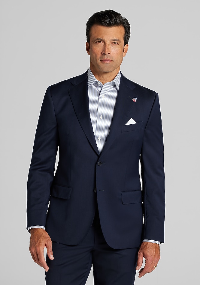 JOSEPH ABBOUD ネイビー テーラードジャケット LL 驚きの多機能】ドライサッカー ジャケット （テーラードジャケット