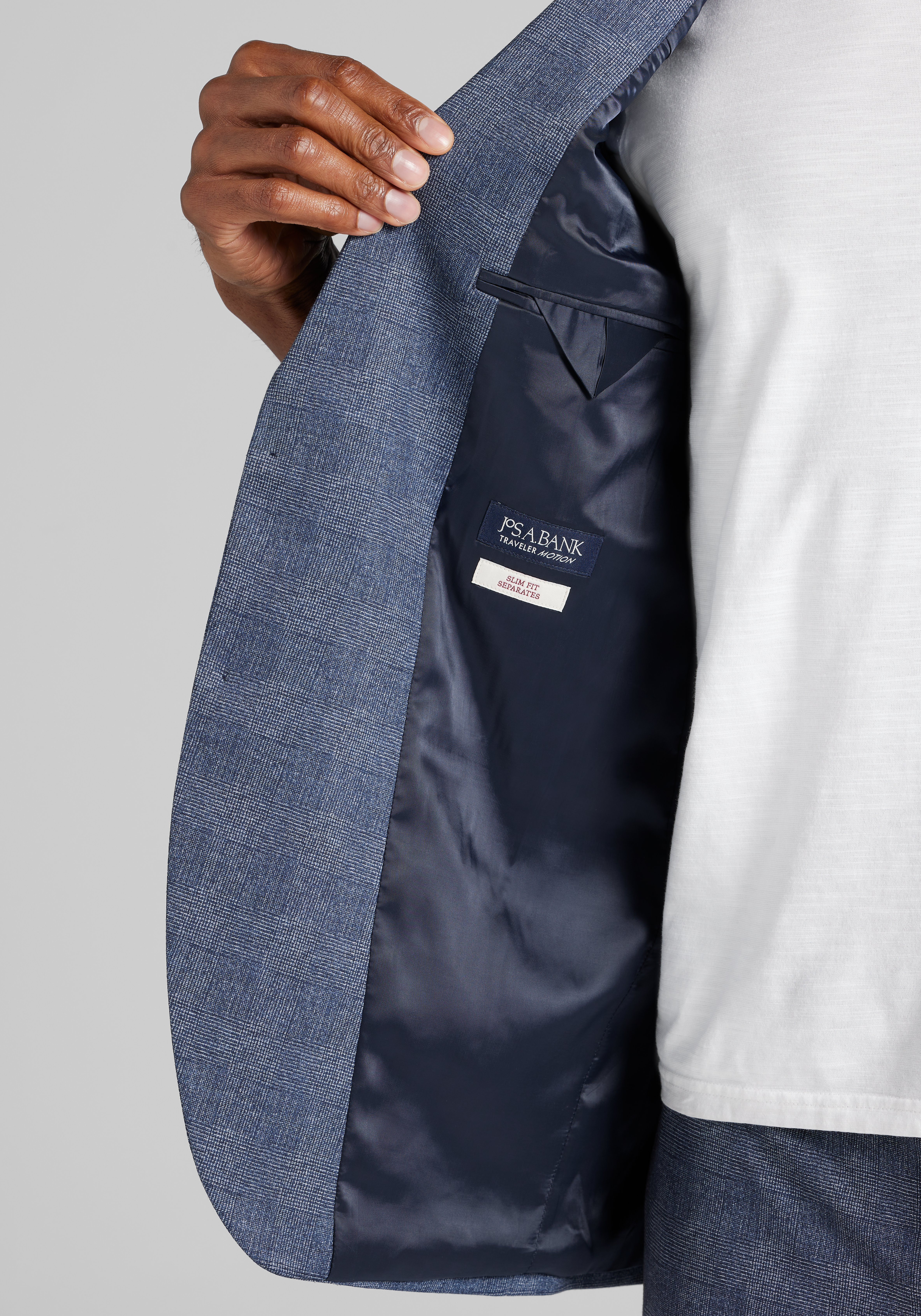 Traveler® Collection Slim Fit Suit Separates Plaid Knit Jacket CLEARANCE