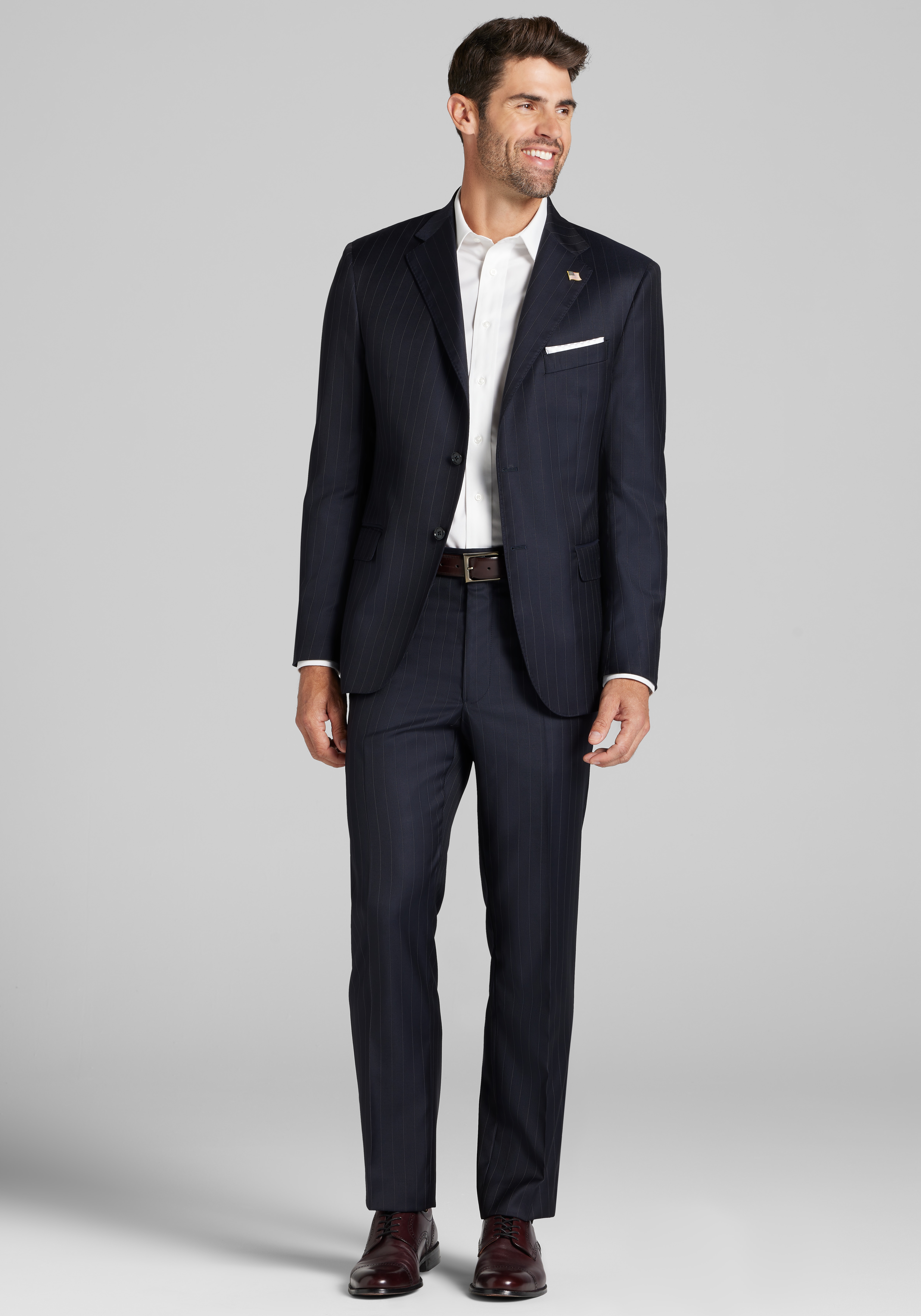 Men's Suits, Reserve Collection Tailored Fit Stripe Suit - Jos A Bank