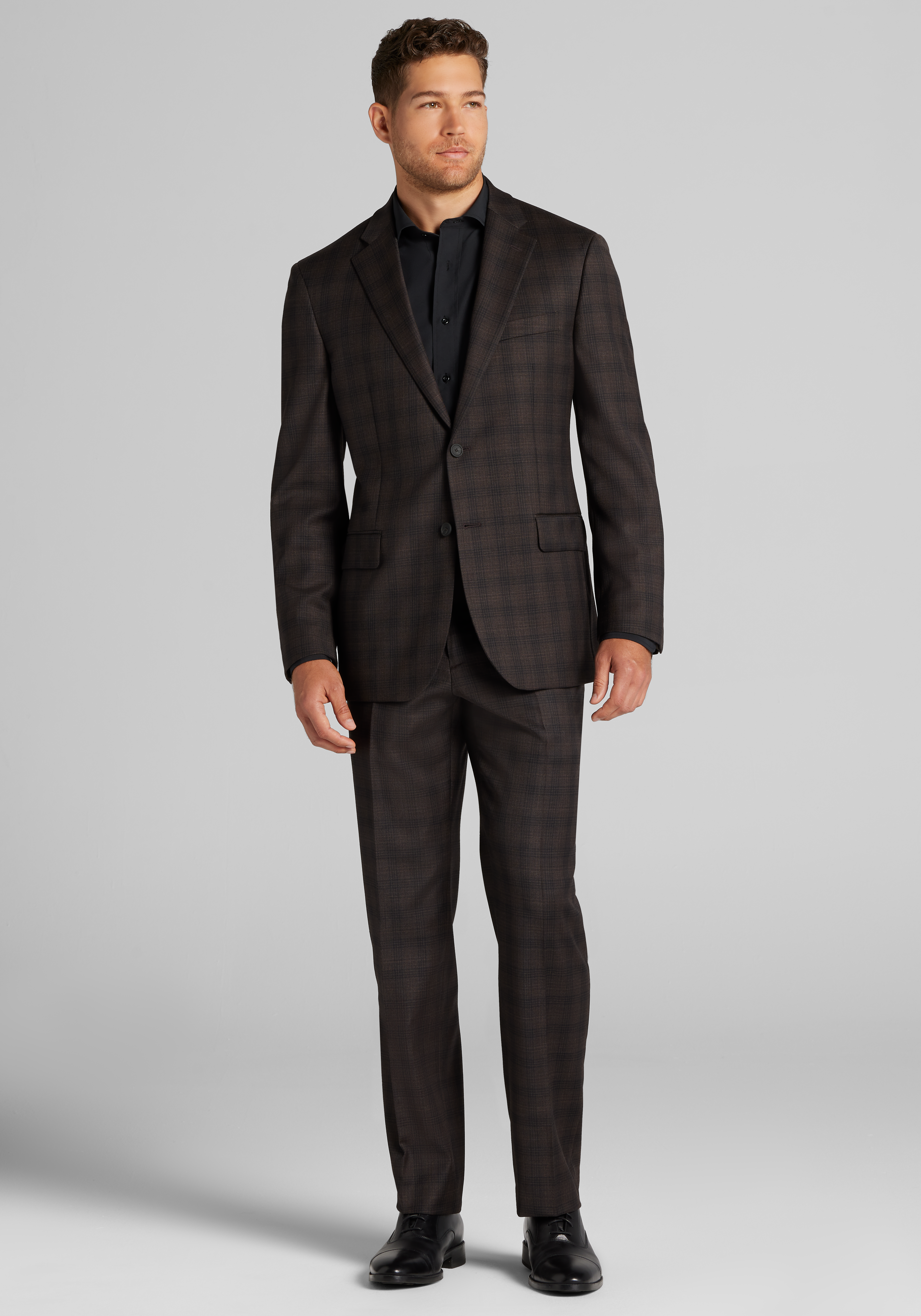 Men's Suits, Traveler&reg; COOL<i>MOTION</i> Tailored Fit Plaid Suit Separates Jacket - Jos A Bank
