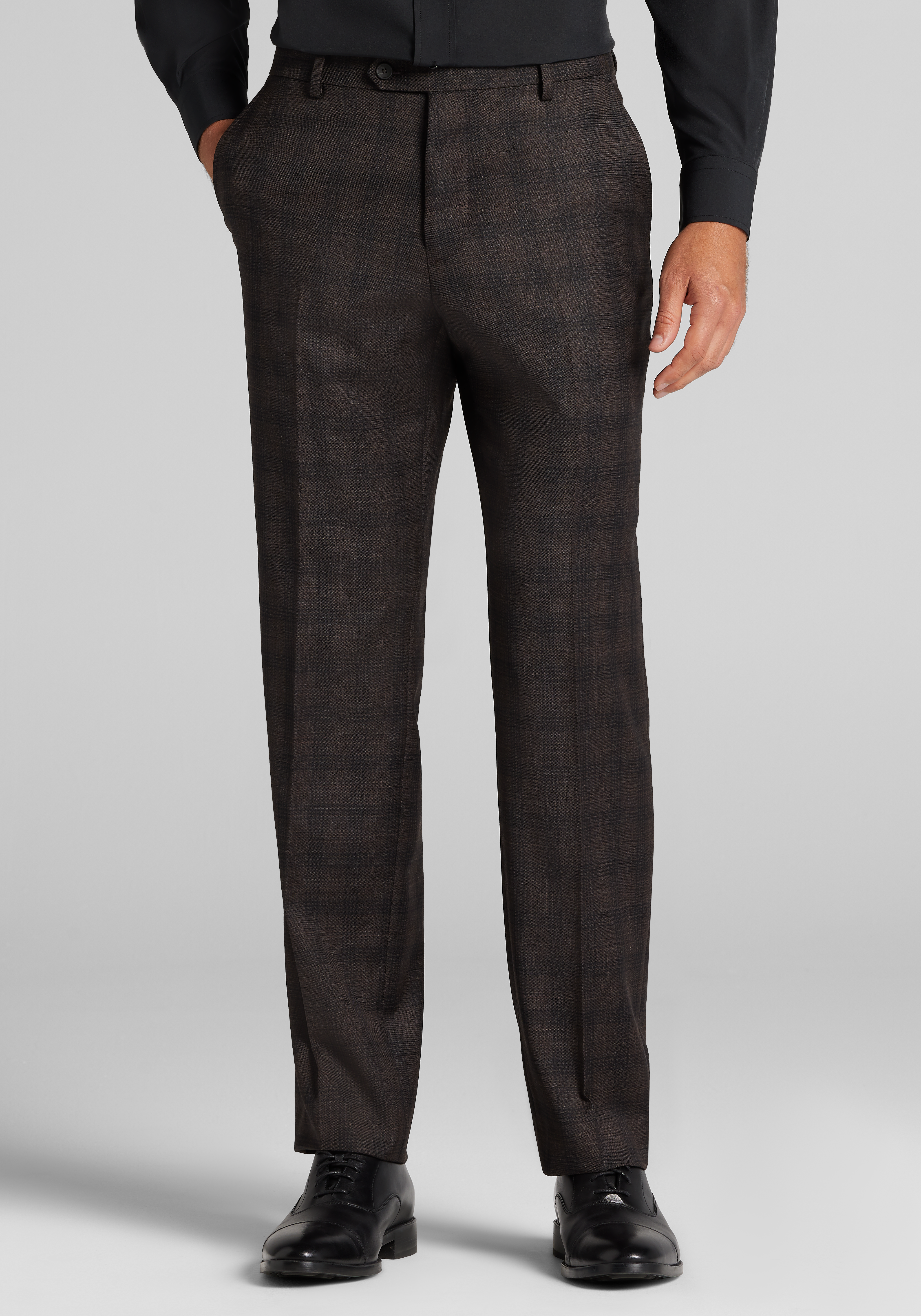 Men's Suits, Traveler&reg; CoolMotionTailored Fit Plaid Suit - Jos A Bank