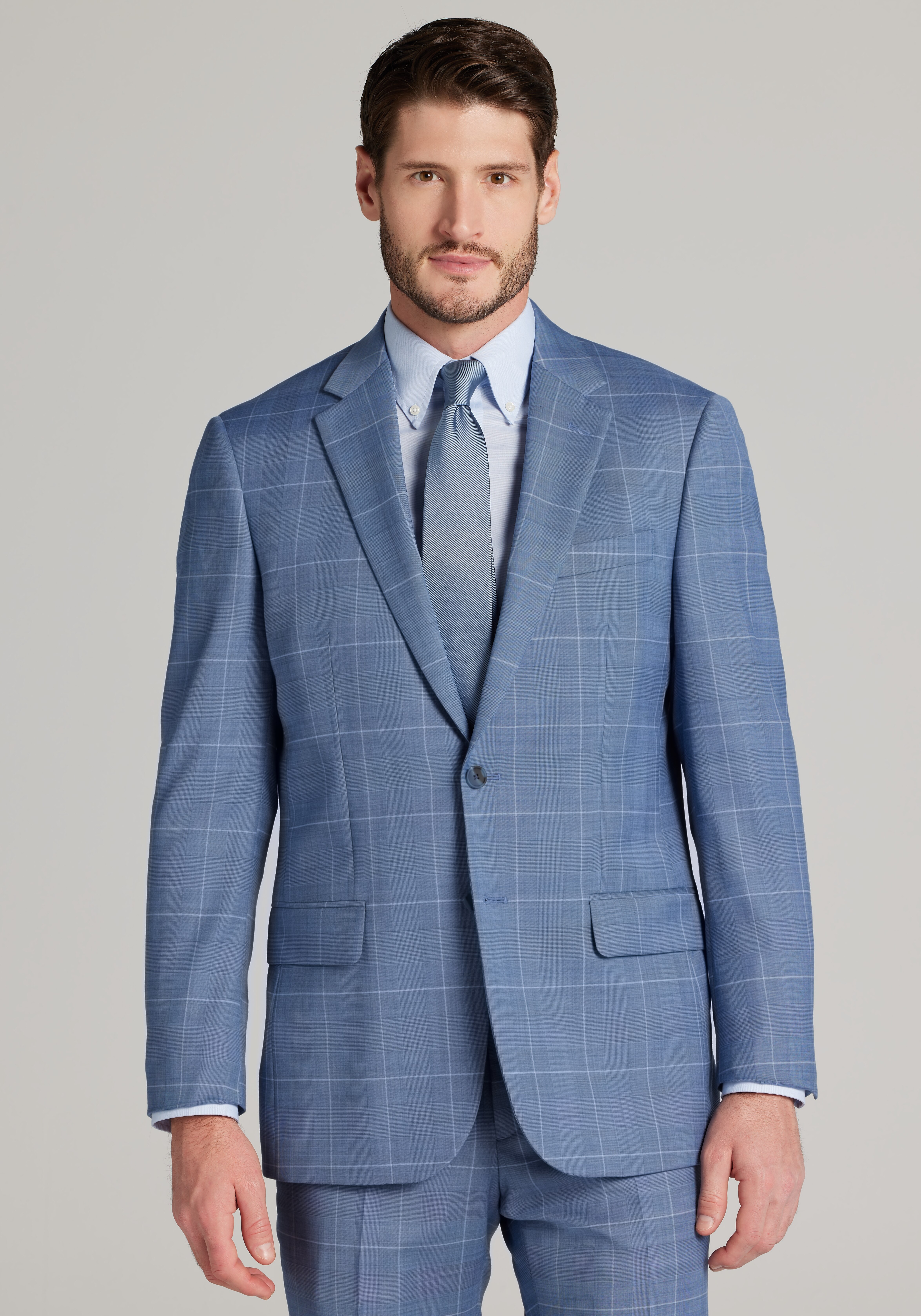 Traveler® COOLMOTION Slim Fit Windowpane Wool Blend Suit Separates Jacket CLEARANCE