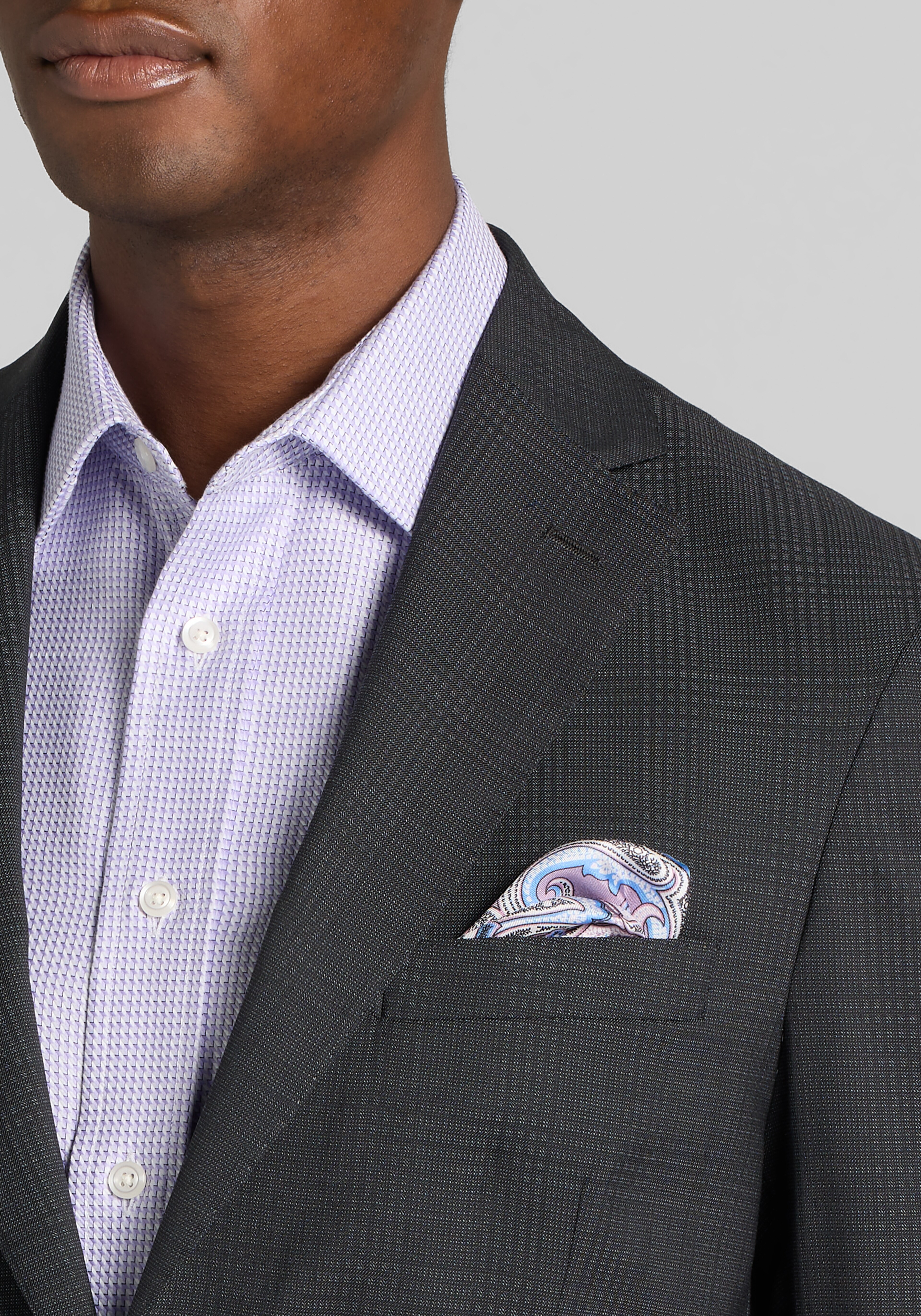 Reserve Collection Tailored Fit Plaid 100% Italian Wool Suit