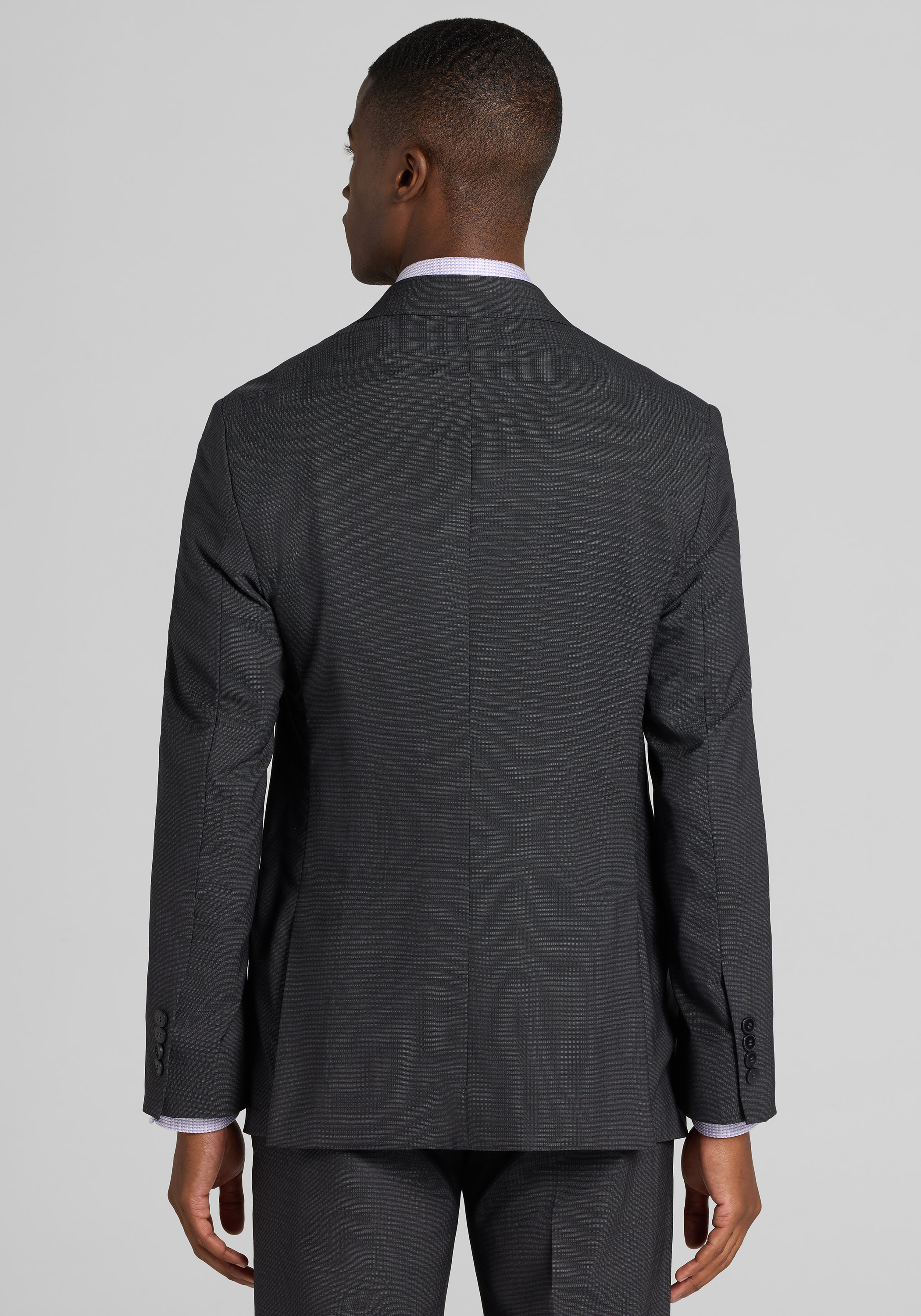 Reserve Collection Tailored Fit Plaid 100% Italian Wool Suit