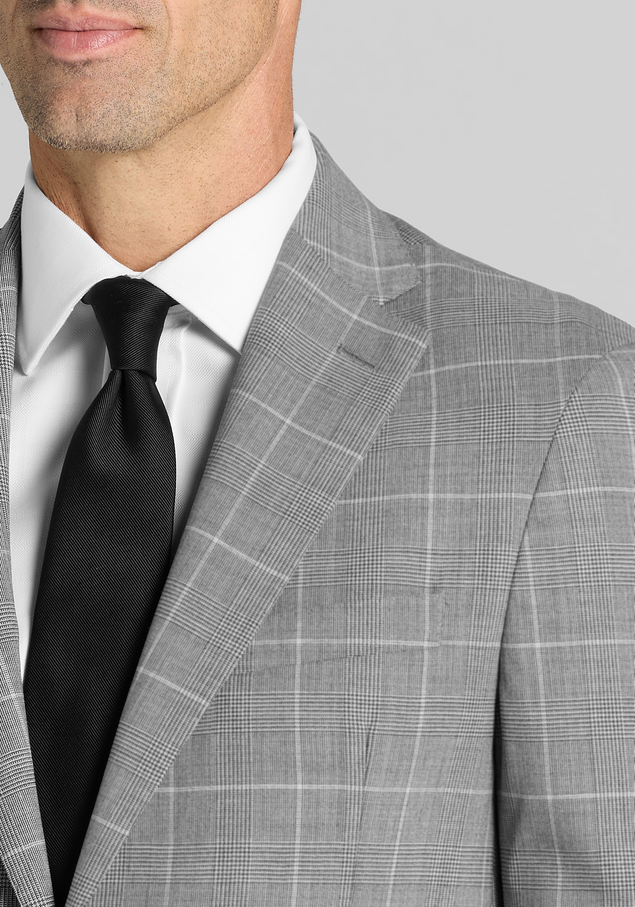 Reserve Collection Tailored Fit Glen Plaid 100% Italian Wool Suit