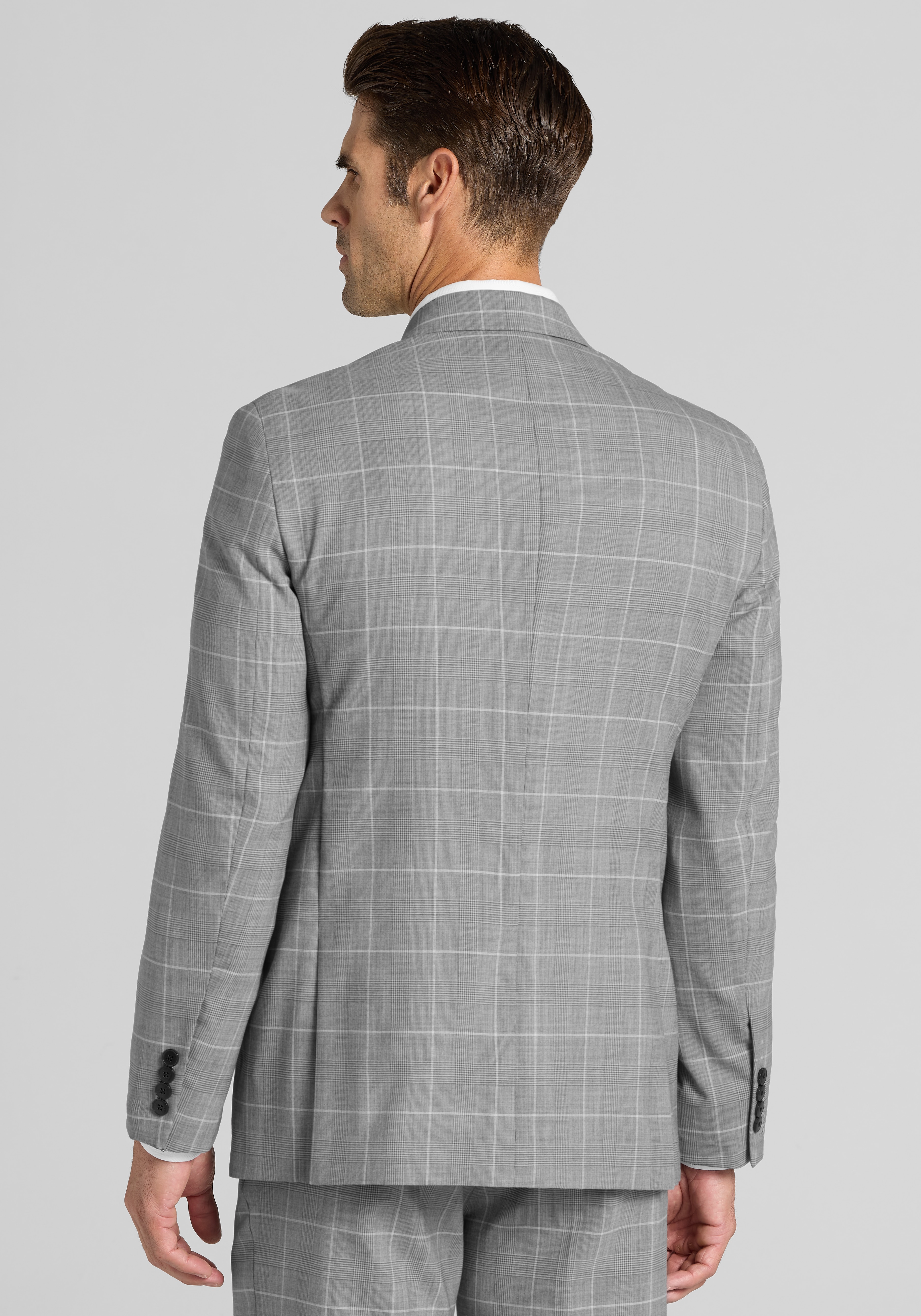 Reserve Collection Tailored Fit Glen Plaid 100% Italian Wool Suit
