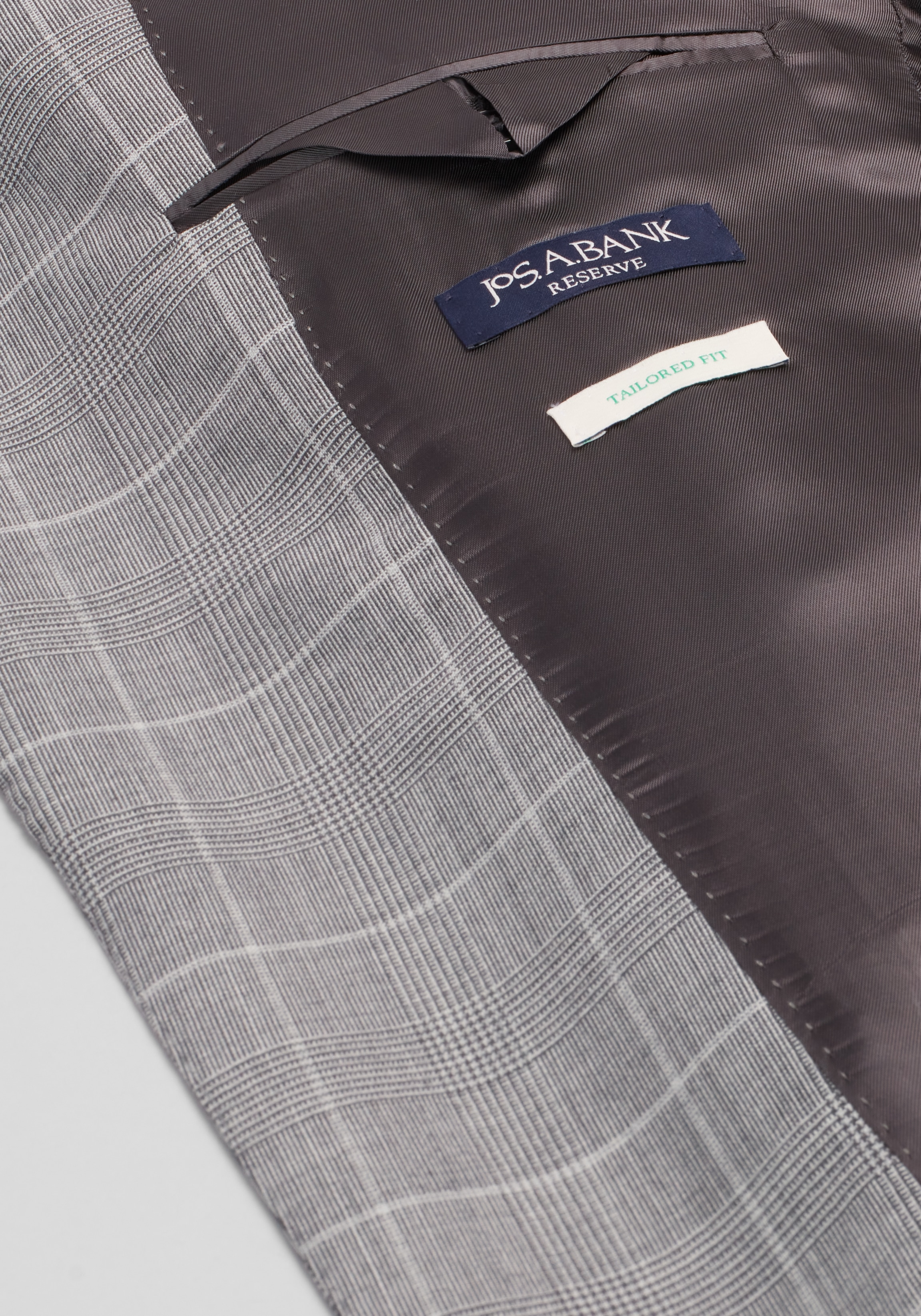 Reserve Collection Tailored Fit Glen Plaid 100% Italian Wool Suit