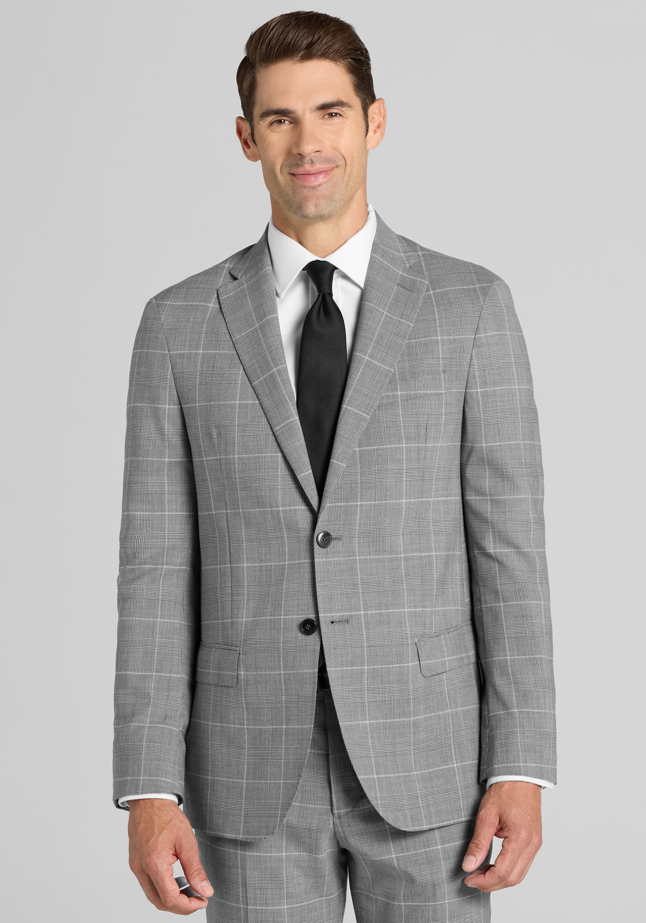 Men's Suits, Reserve Collection Tailored Fit Glen Plaid 100% Italian Wool Suit - Jos A Bank