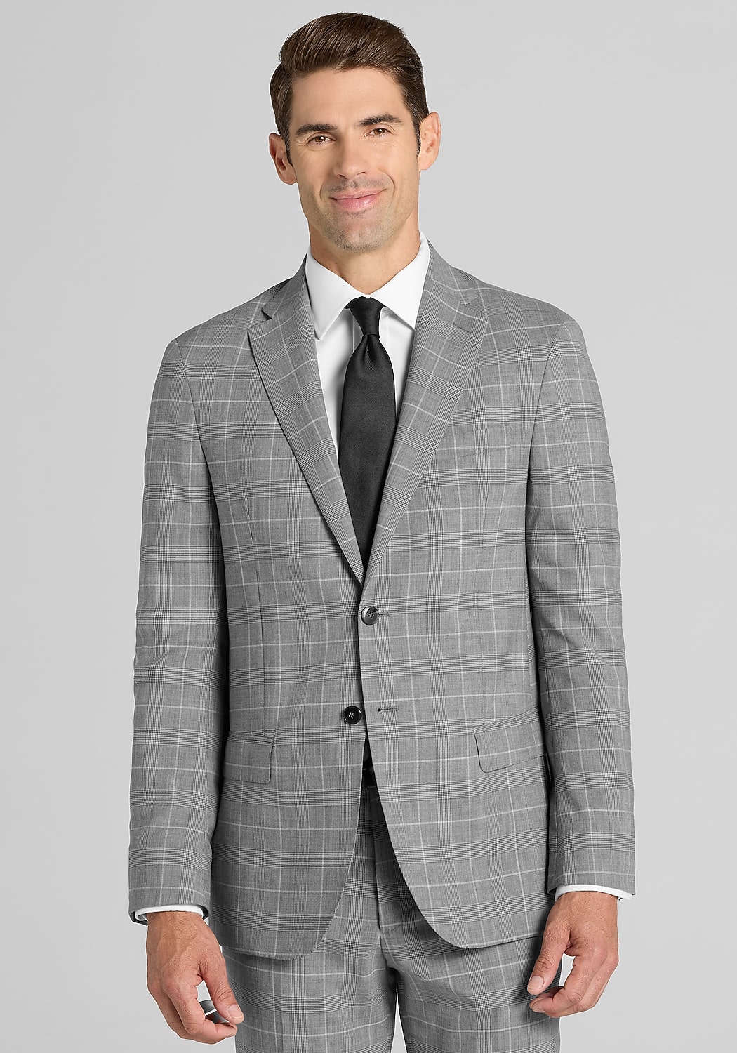 Reserve Collection Tailored Fit Glen Plaid 100% Italian Wool Suit