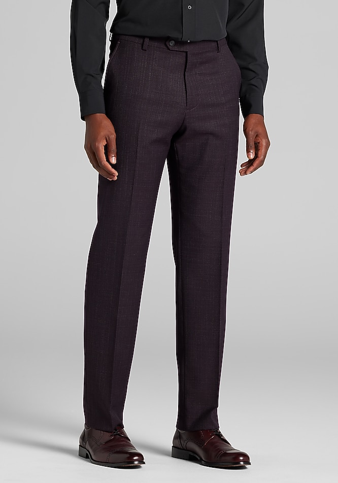burgundy dress pants big and tall Flat Front Wide Leg Dress Pants for Tall Women in Oxblood 2 / Tall / Oxblood