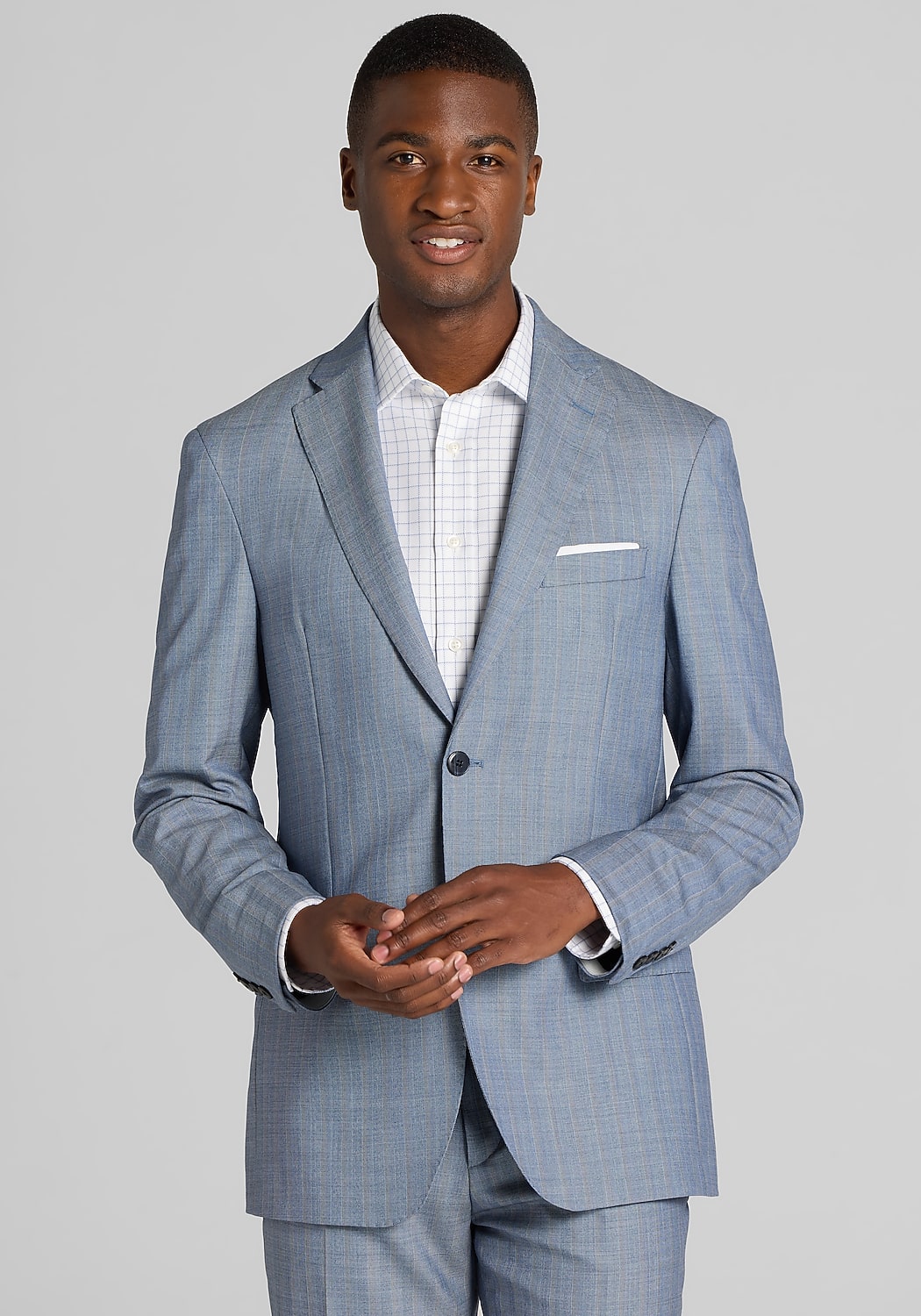 Reserve Collection Tailored Fit Multistripe 100% Italian Wool Suit - Big & Tall